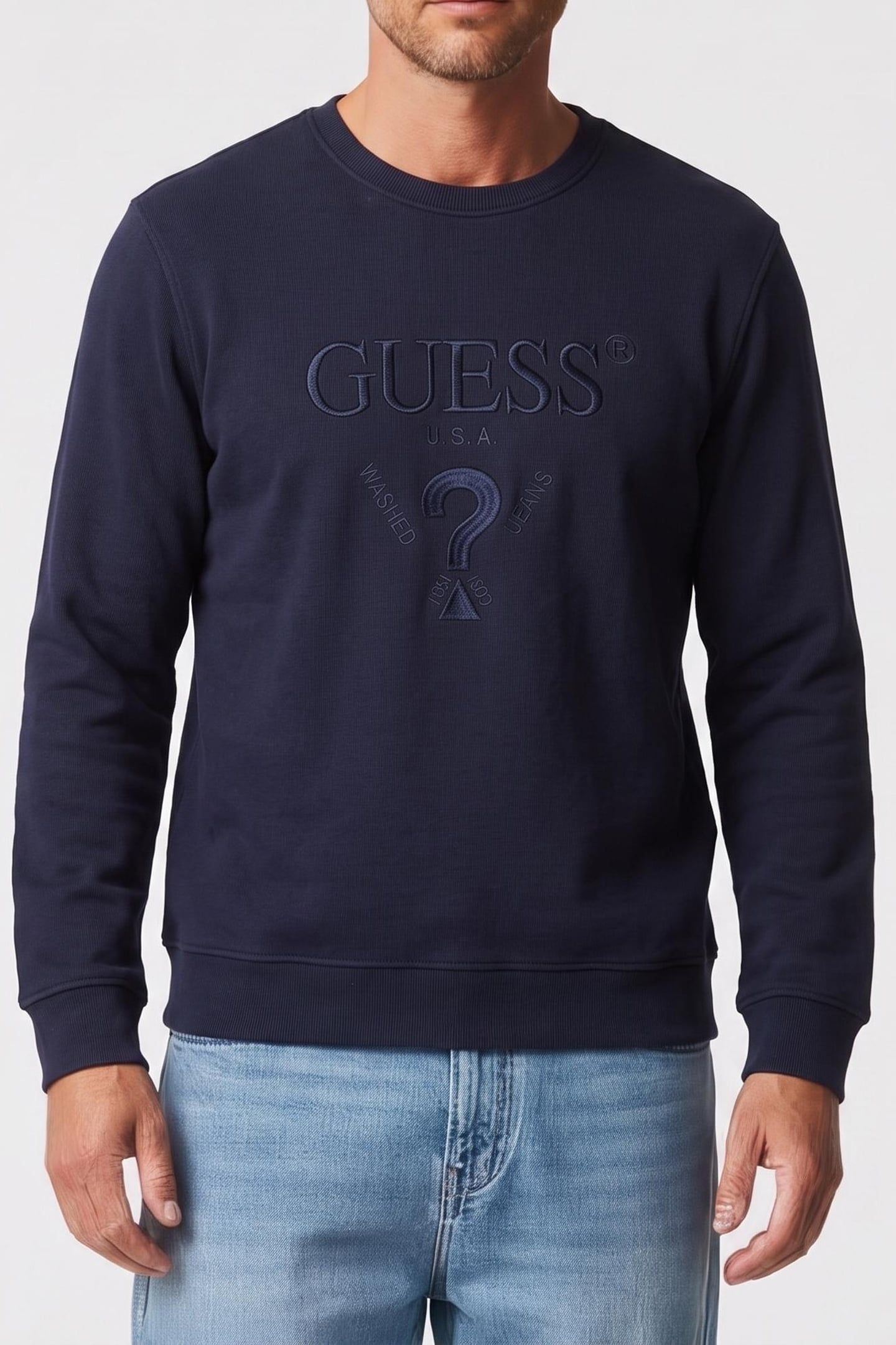 GUESS ECO BEAU CN SWEATSHIRT SMART BLUE 1
