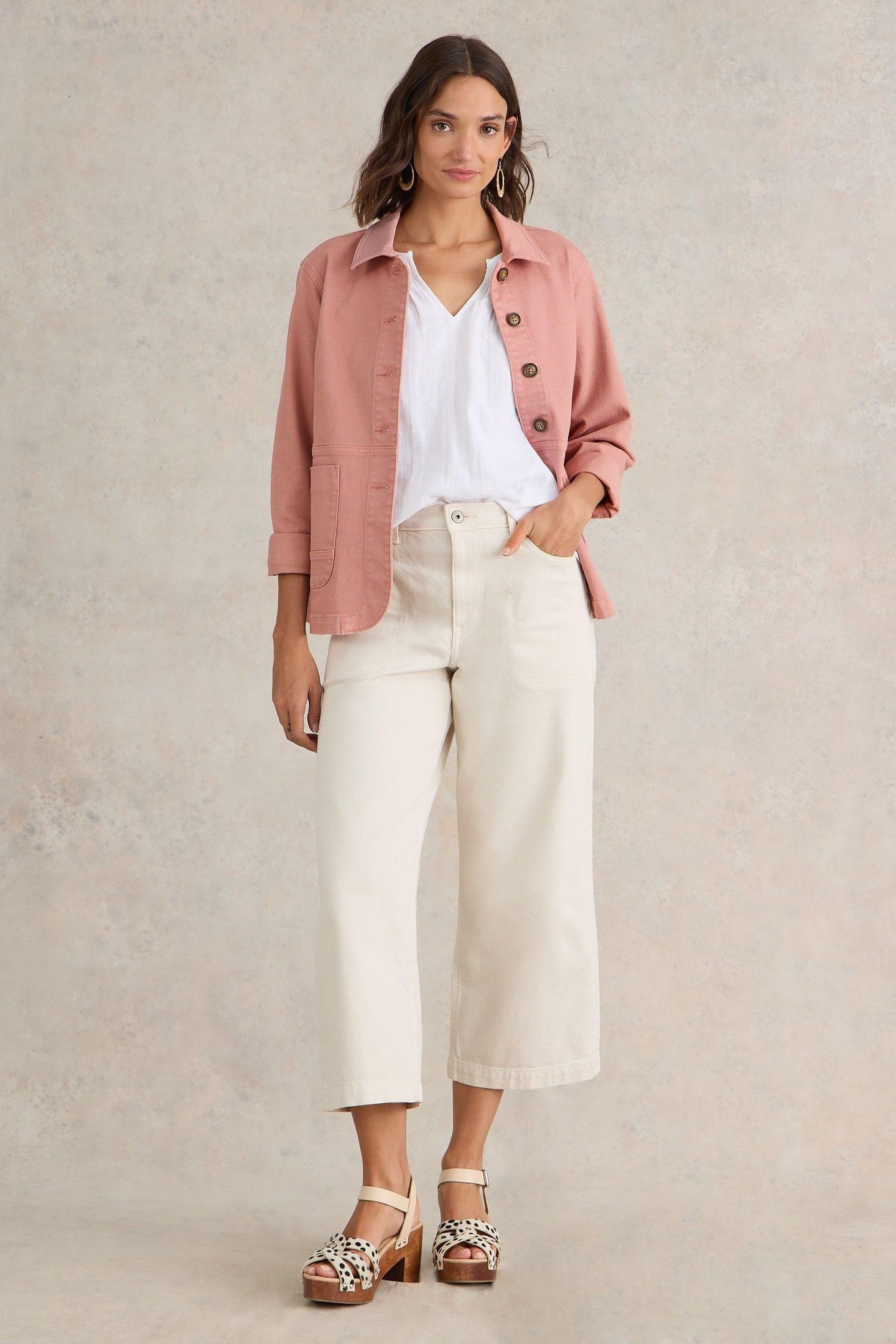 CARRIE DENIM JACKET MID PINK 1