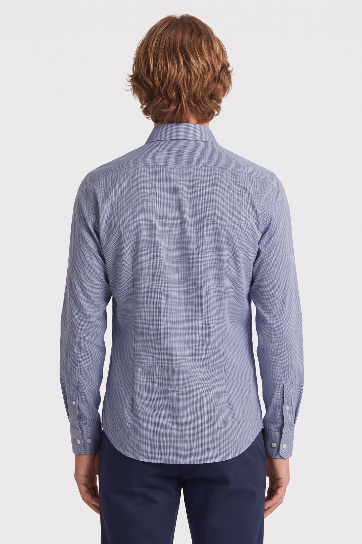 SLIM MULTI COTTON SHIRT NAVY 2