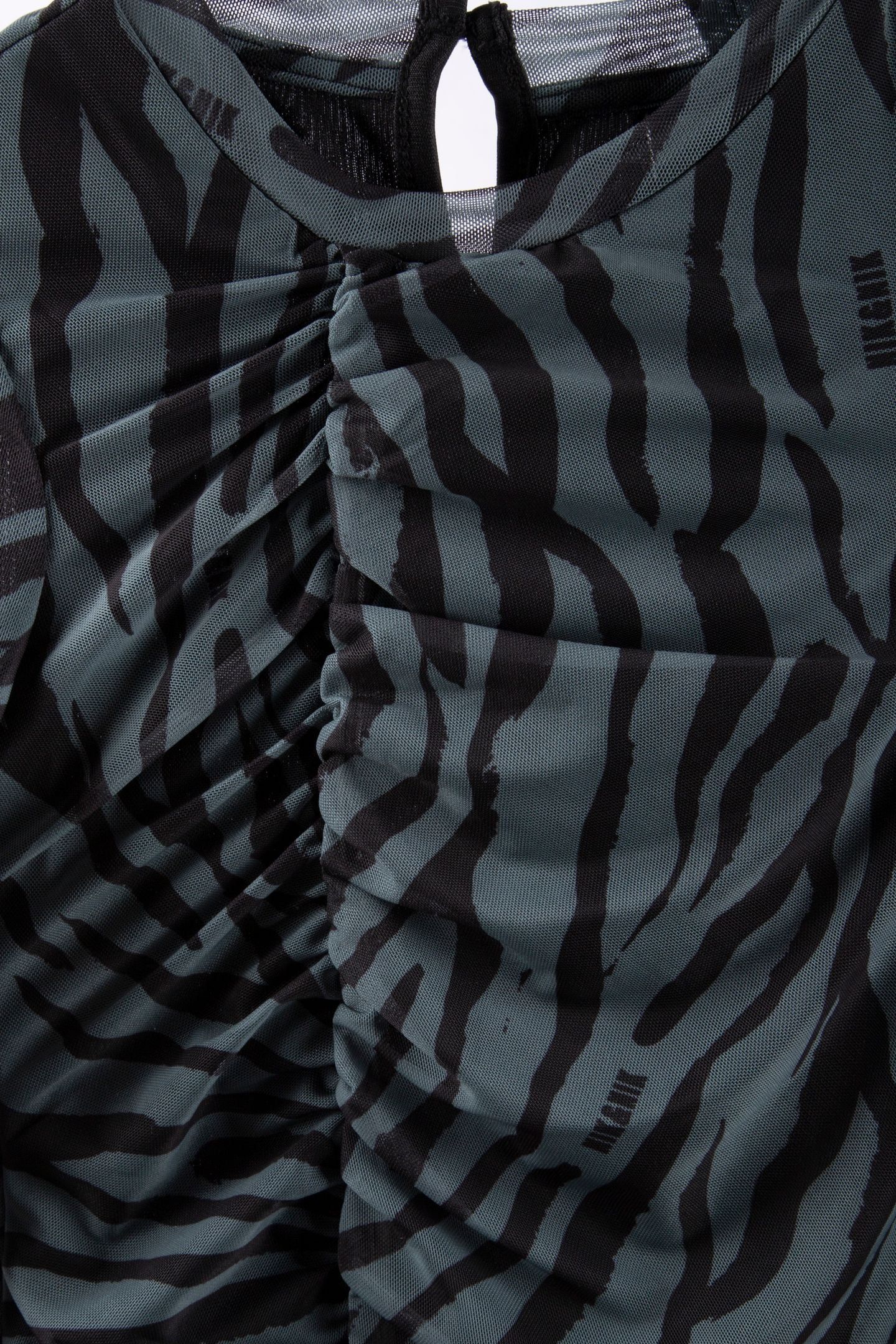ZEBRA MESH DRESS GREY GREEN 4