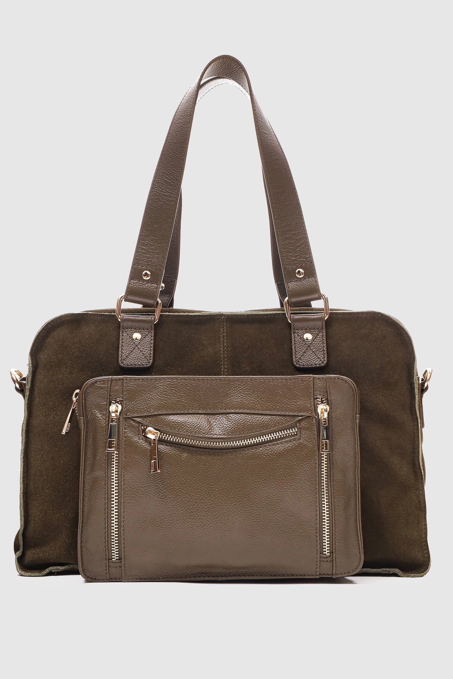 MILLE SUEDE MIX DARK OLIVE W. GOLD 1