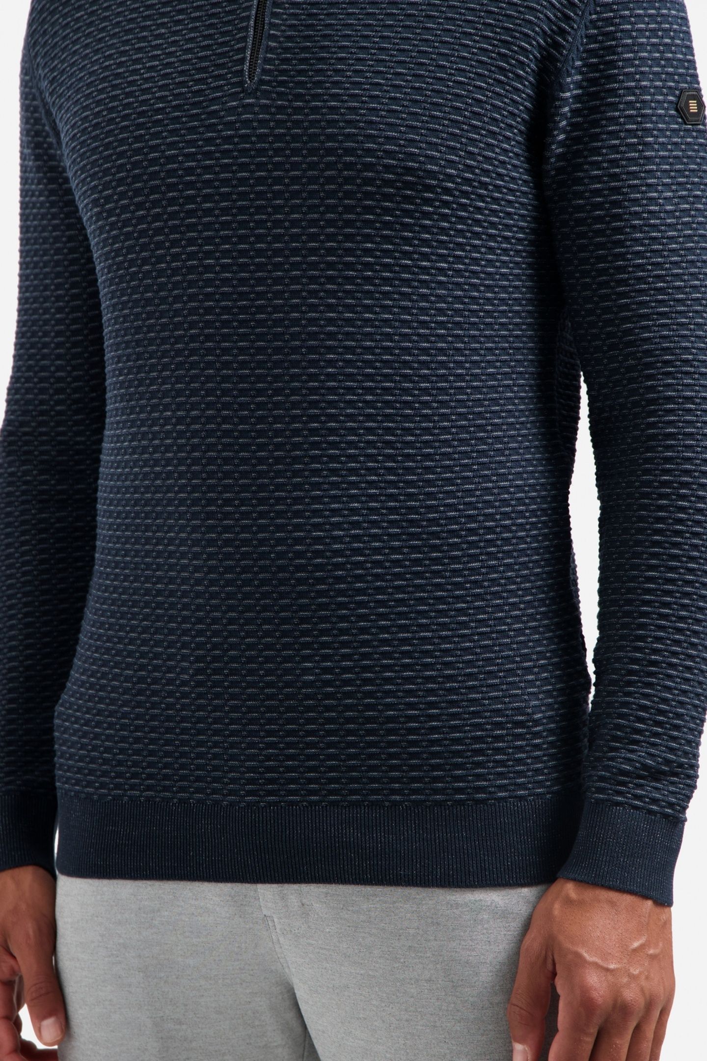 PULLOVER HALF ZIP JACQUARD PLATED NIGHT 8