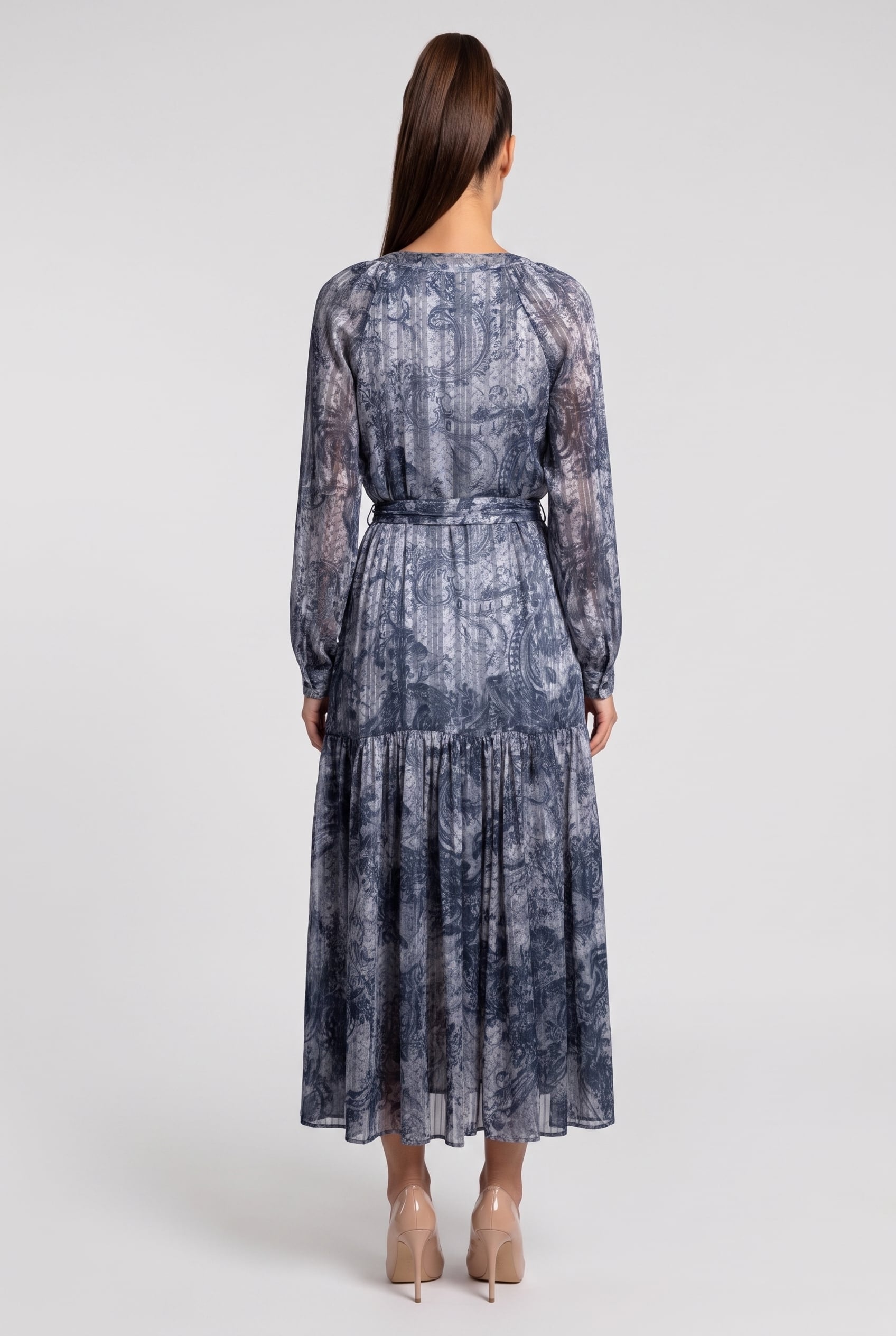 GUESS ECO BREANNA LONG DRESS INDIGO TOILE DE JOUY 2