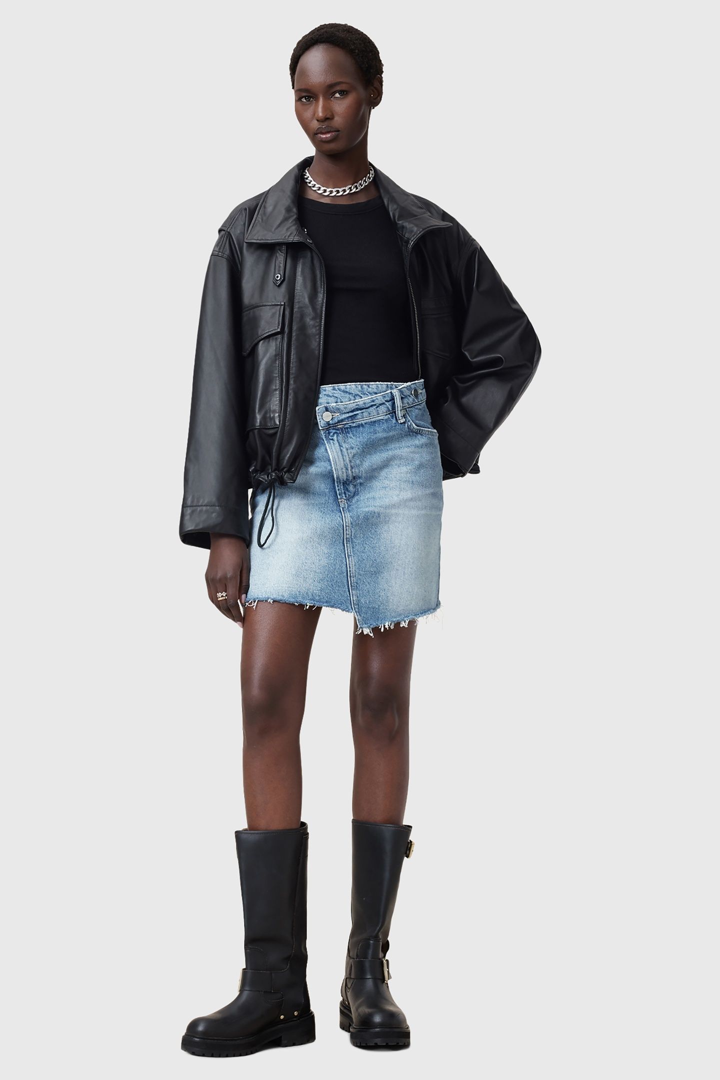 AKI CROSSOVER SKIRT LIGHT INDIGO 1