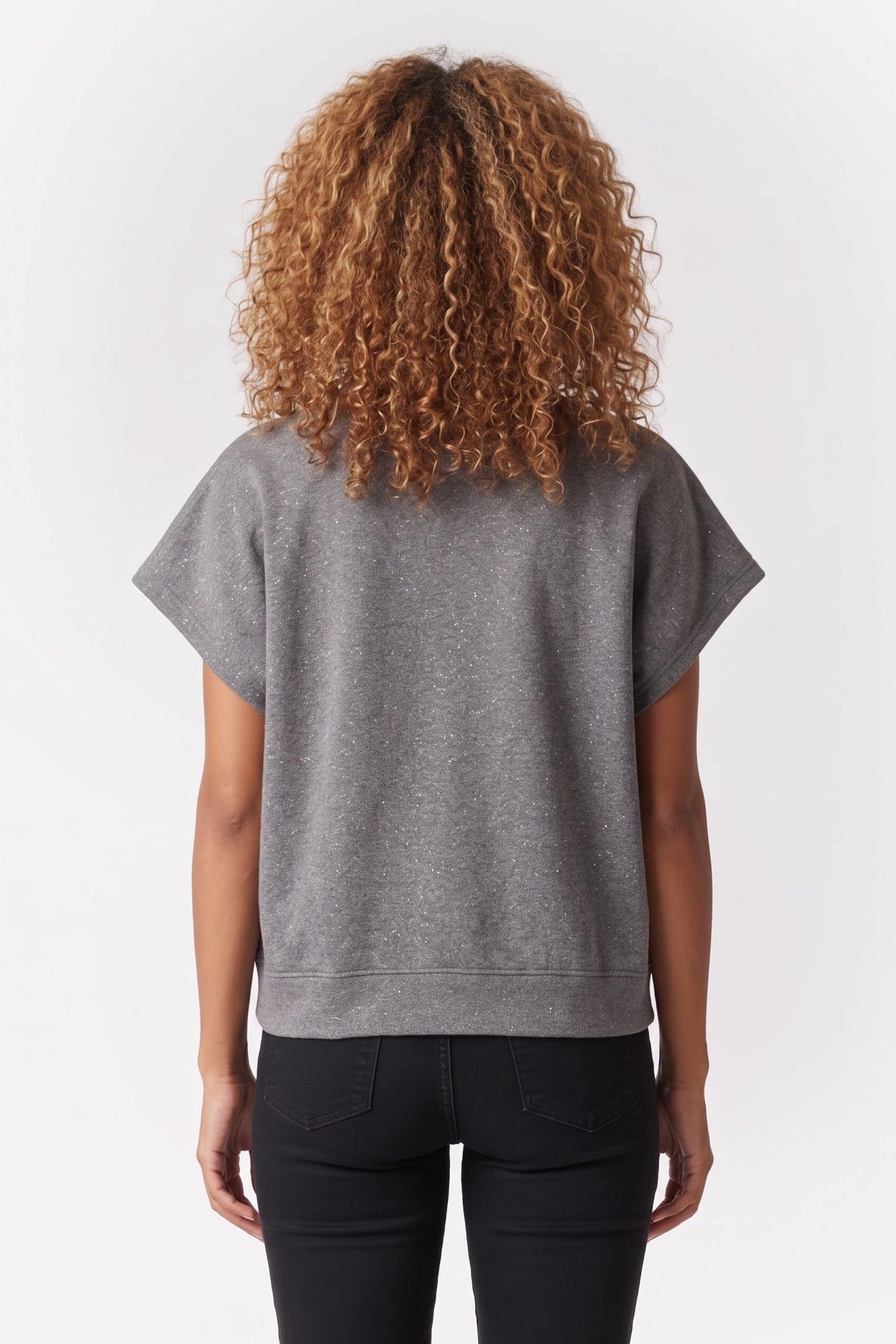 V-NECK TOP GREY SPARKLE 2