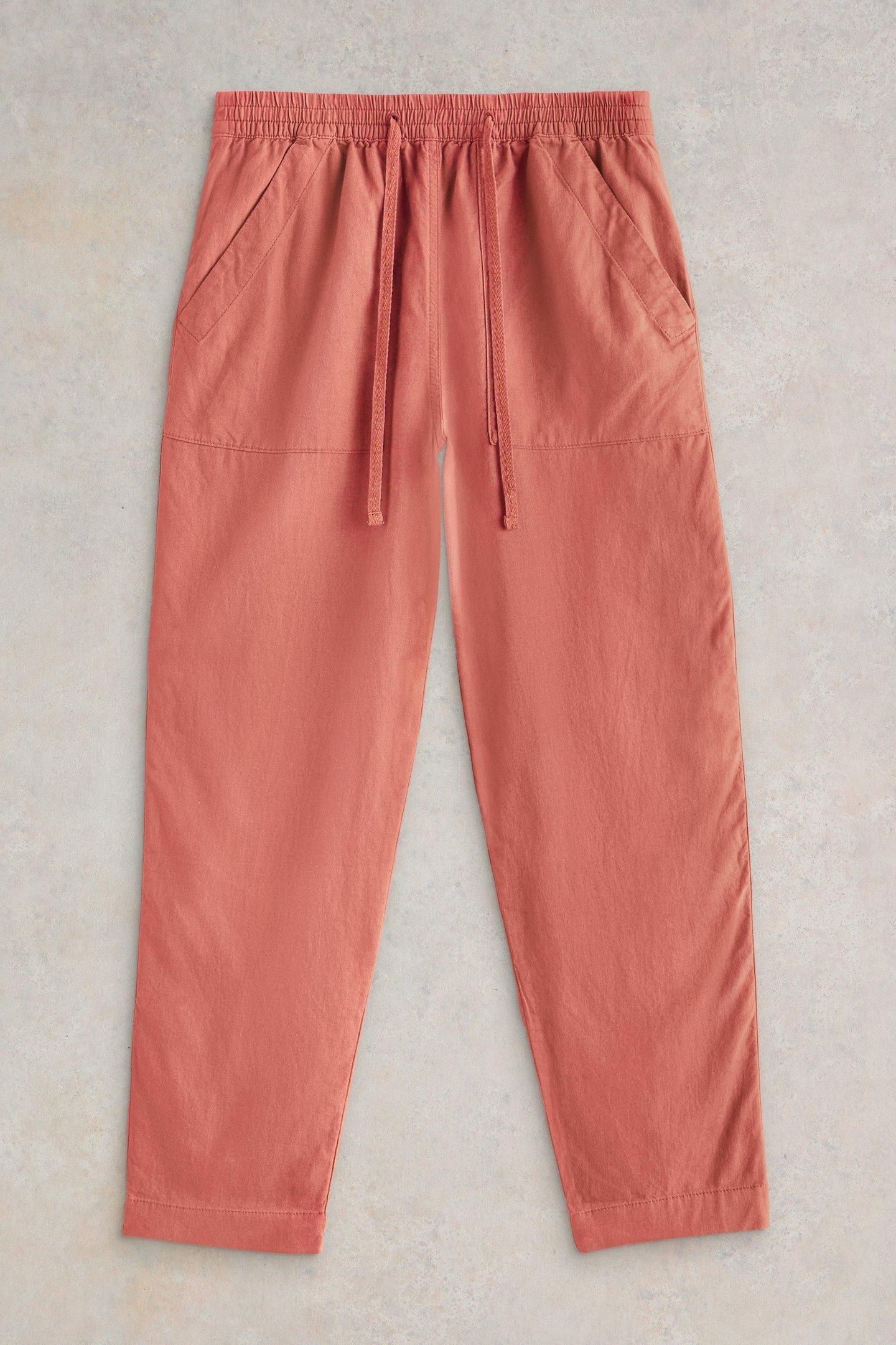 ELLE LINEN BLEND TROUSER MID RED 3