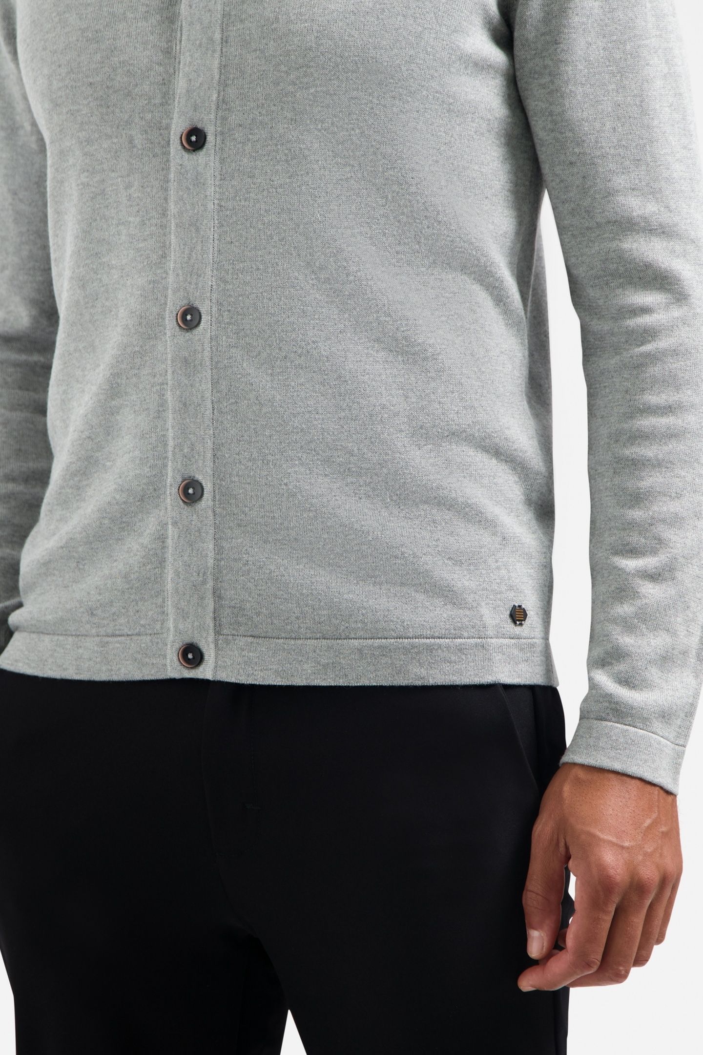 PULLOVER FULL BUTTON POLO GREY MELANGE 8