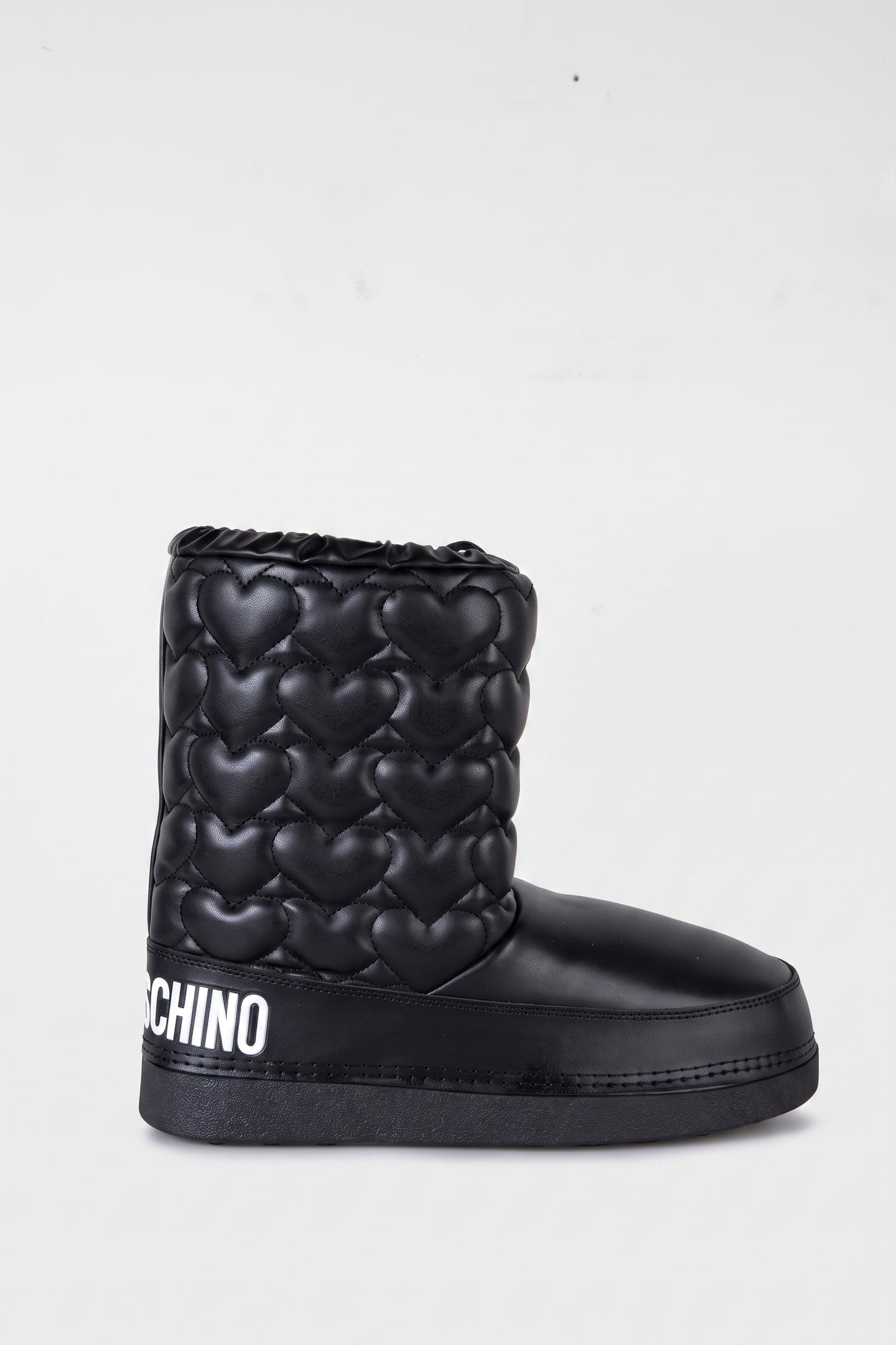 HEART QUILTED SNOW BOOTIES BLACK 1