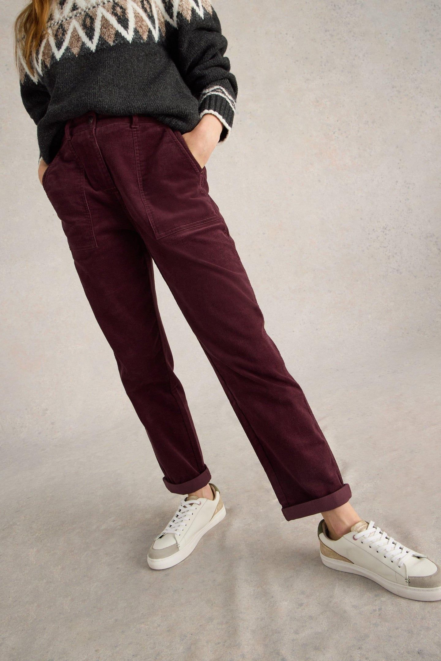 TWISTER CORD TROUSER MID PLUM 7
