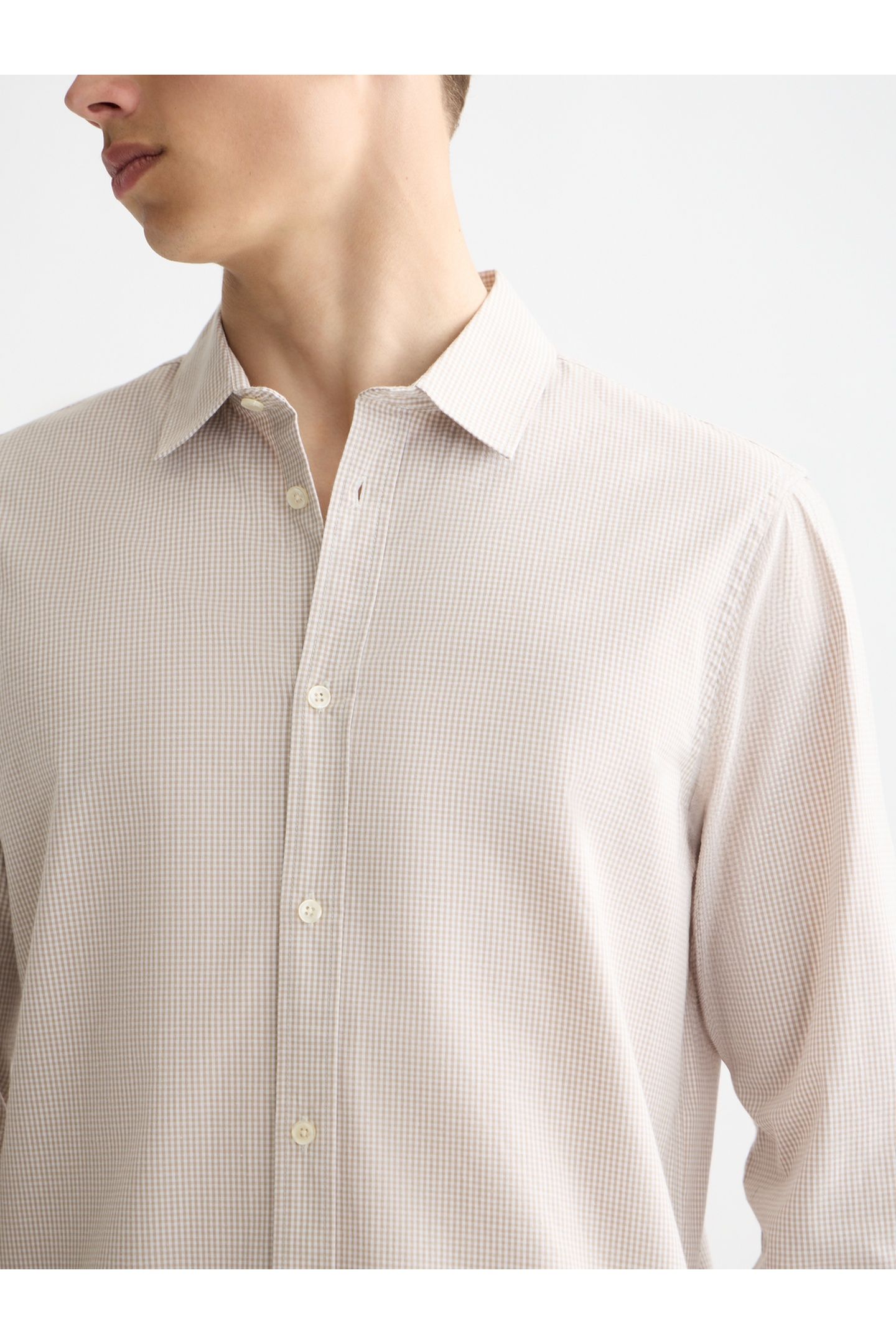 MICRO-CHECK POPLIN SHIRT PLAZA TAUPE MICRO CHECK 6