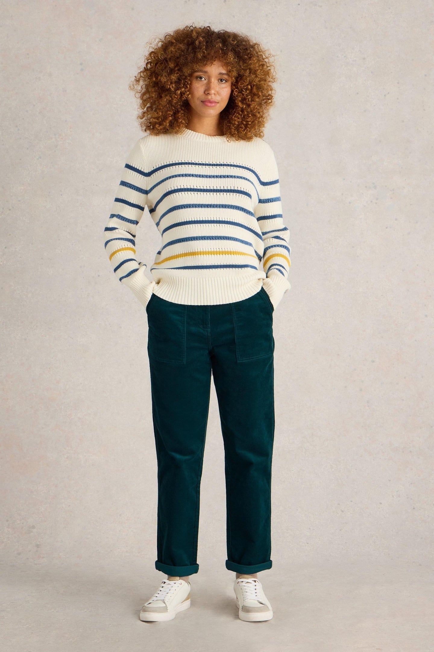 TWISTER CORD TROUSER DARK GREEN 1