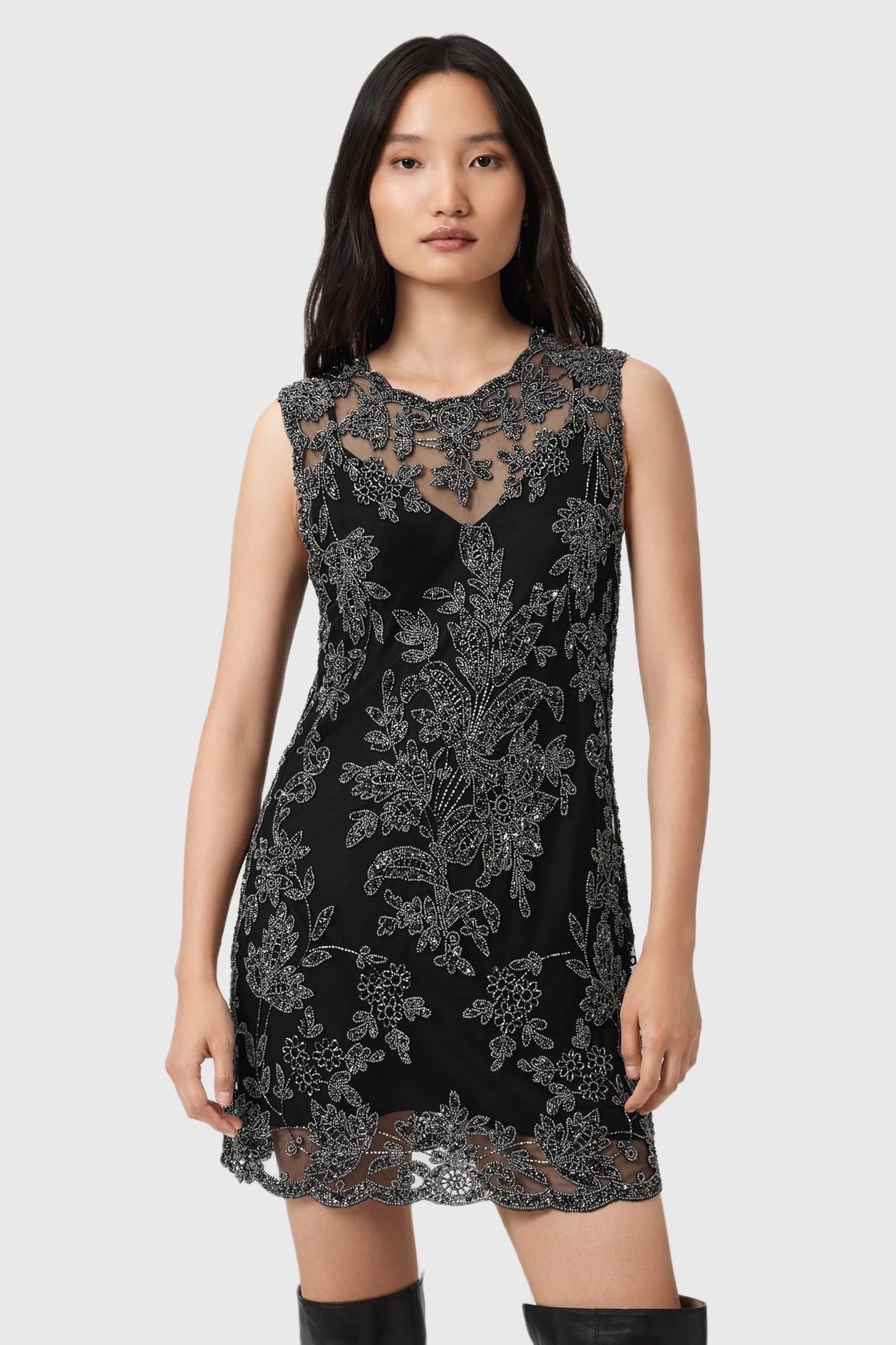 INAYA EMB DRESS BLACK 2
