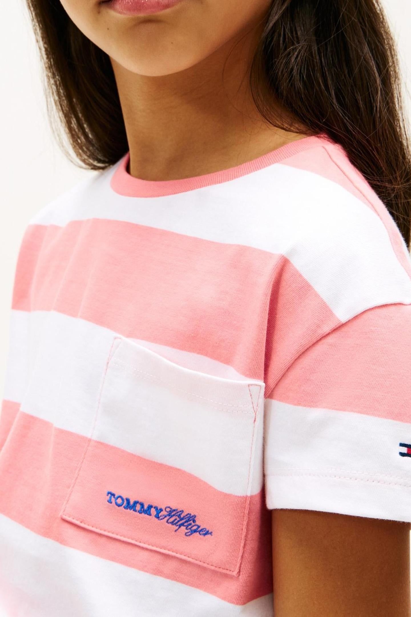 GIRLS STRIPE TEE SS TROPICAL BLUSH STRIPES 4