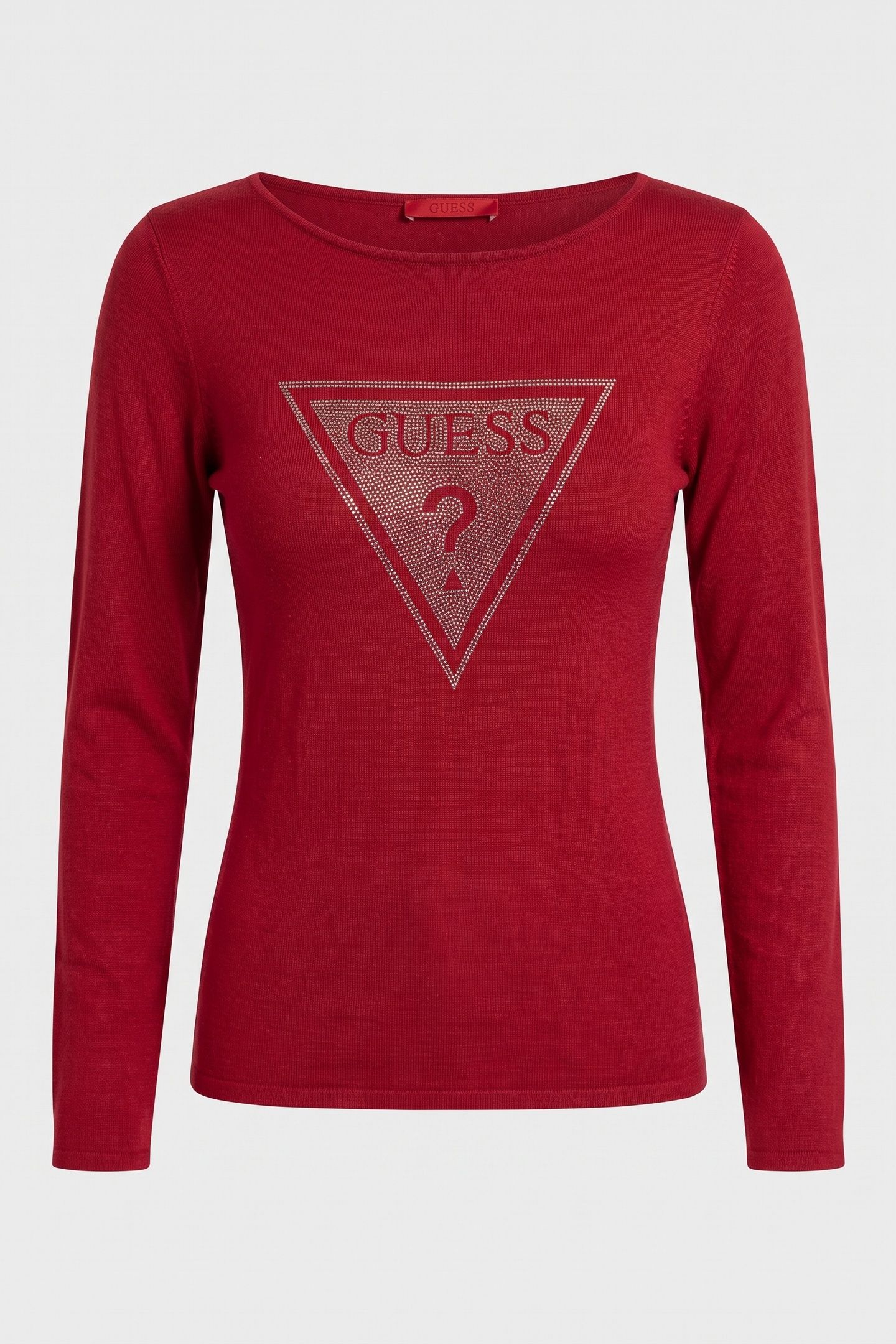 GUESS ECO LS TRIANGLE LOGO ELI SIREN RED 4