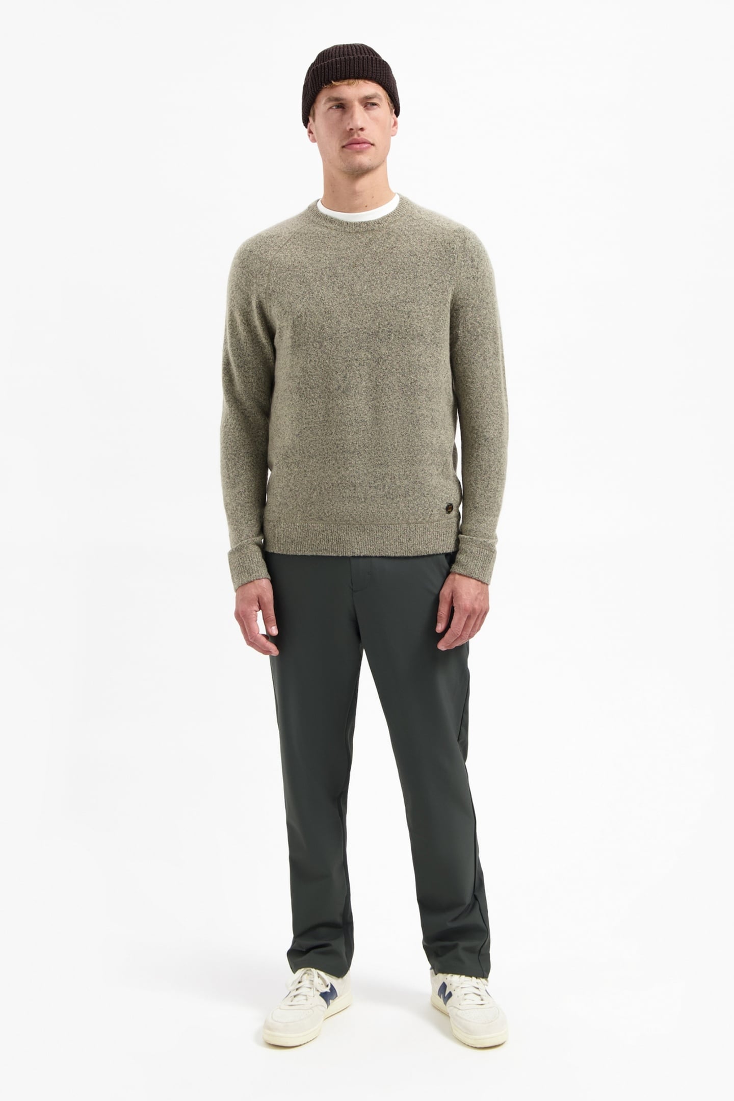 PULLOVER CREWNECK SOFT WOOL BLEND SAND 1