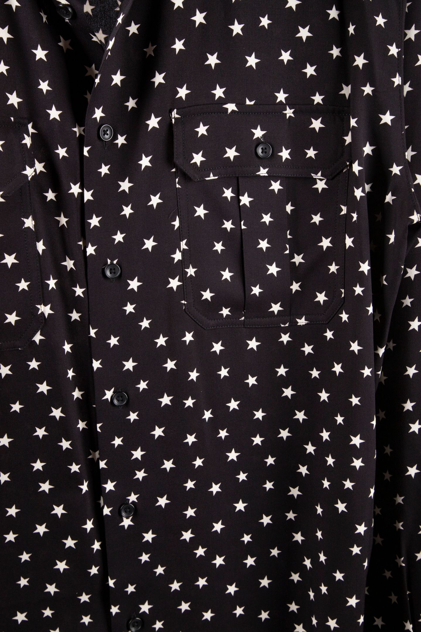 LONG-SLEEVED SHIRT WITH STAR PRINT BLACK WHITE 6