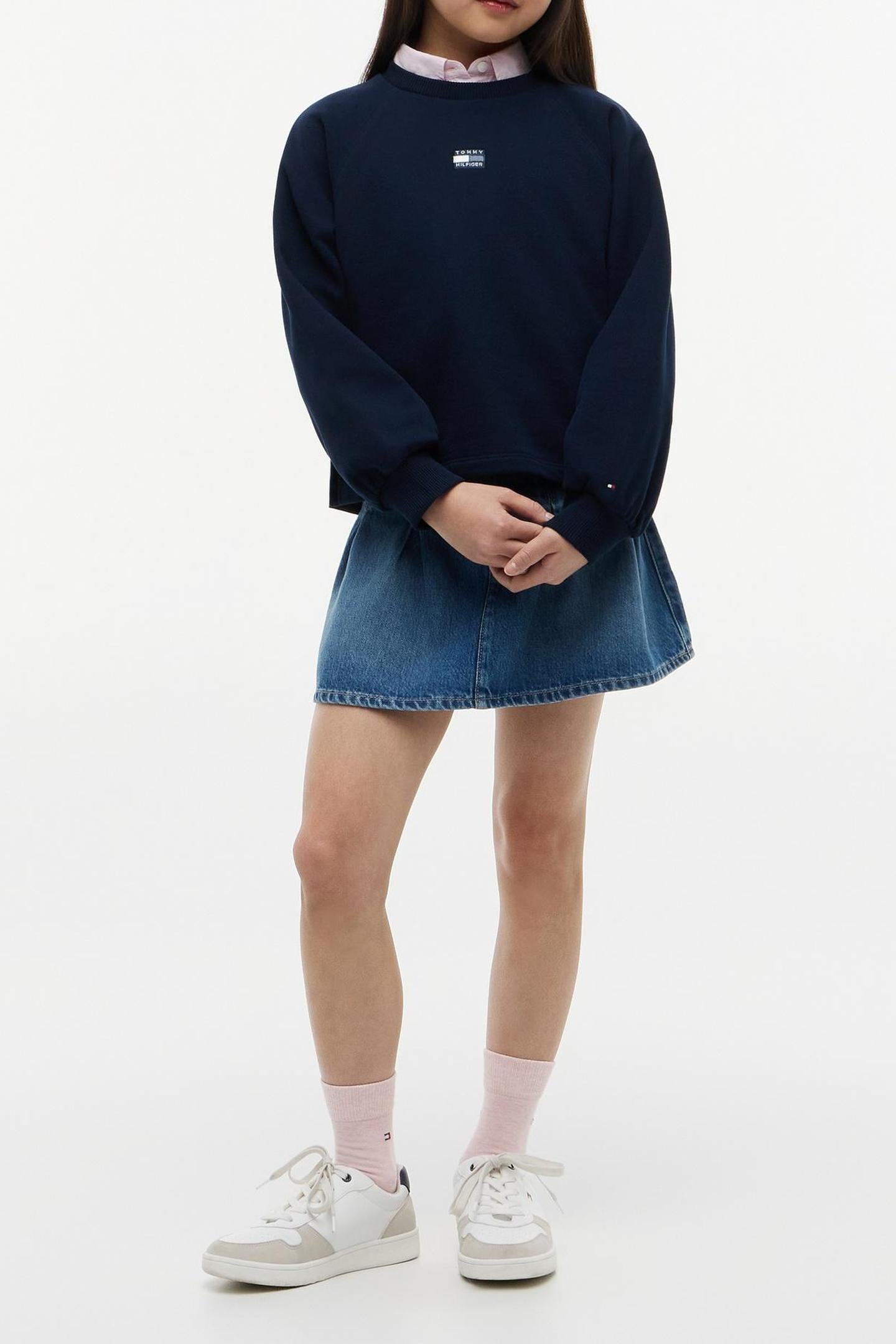 GIRLS TONAL FLAG RAGLAN DARK NIGHT NAVY 4