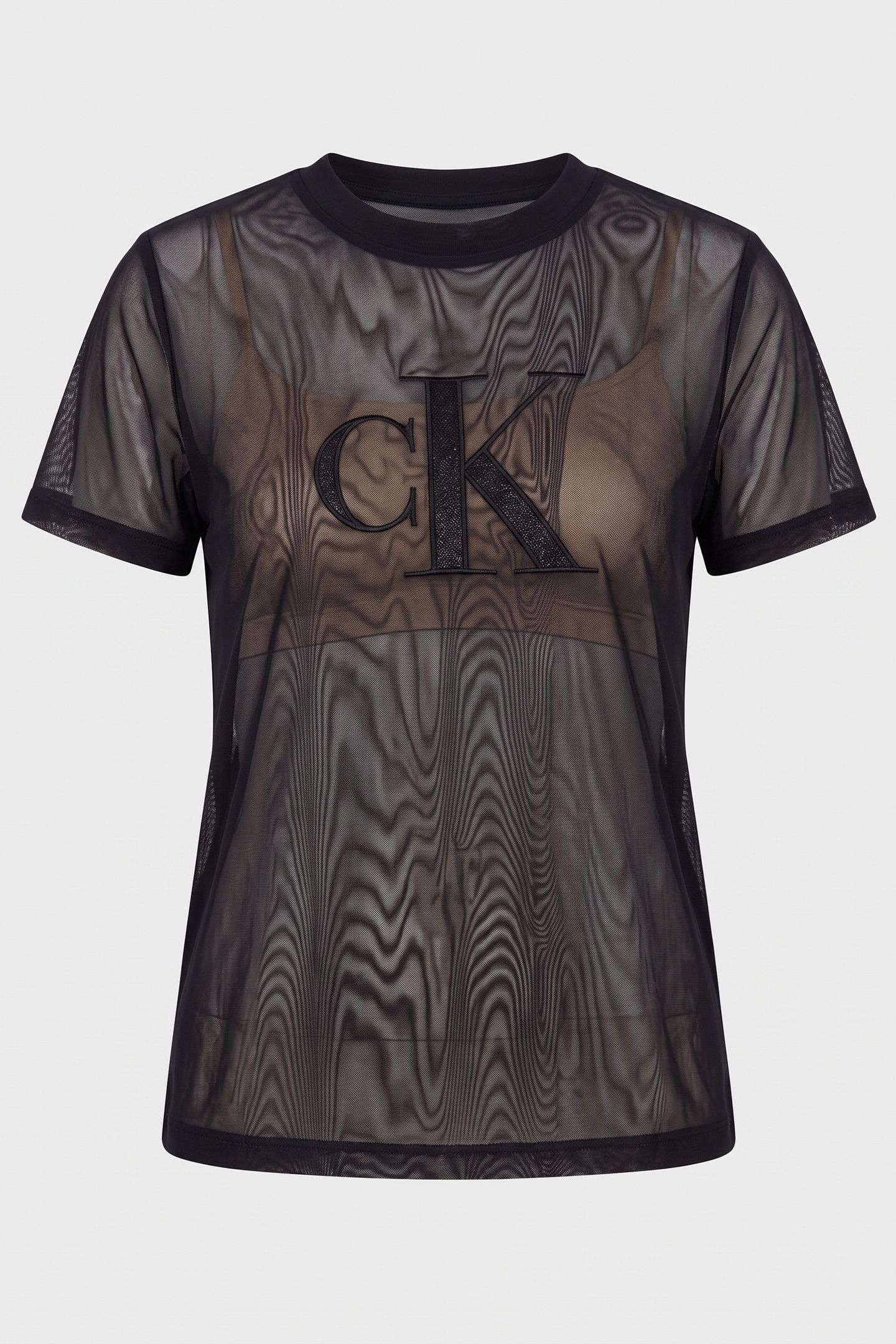 SHORT SLEEVE PRIDE MESH CREW NECK TOP BLACK 3