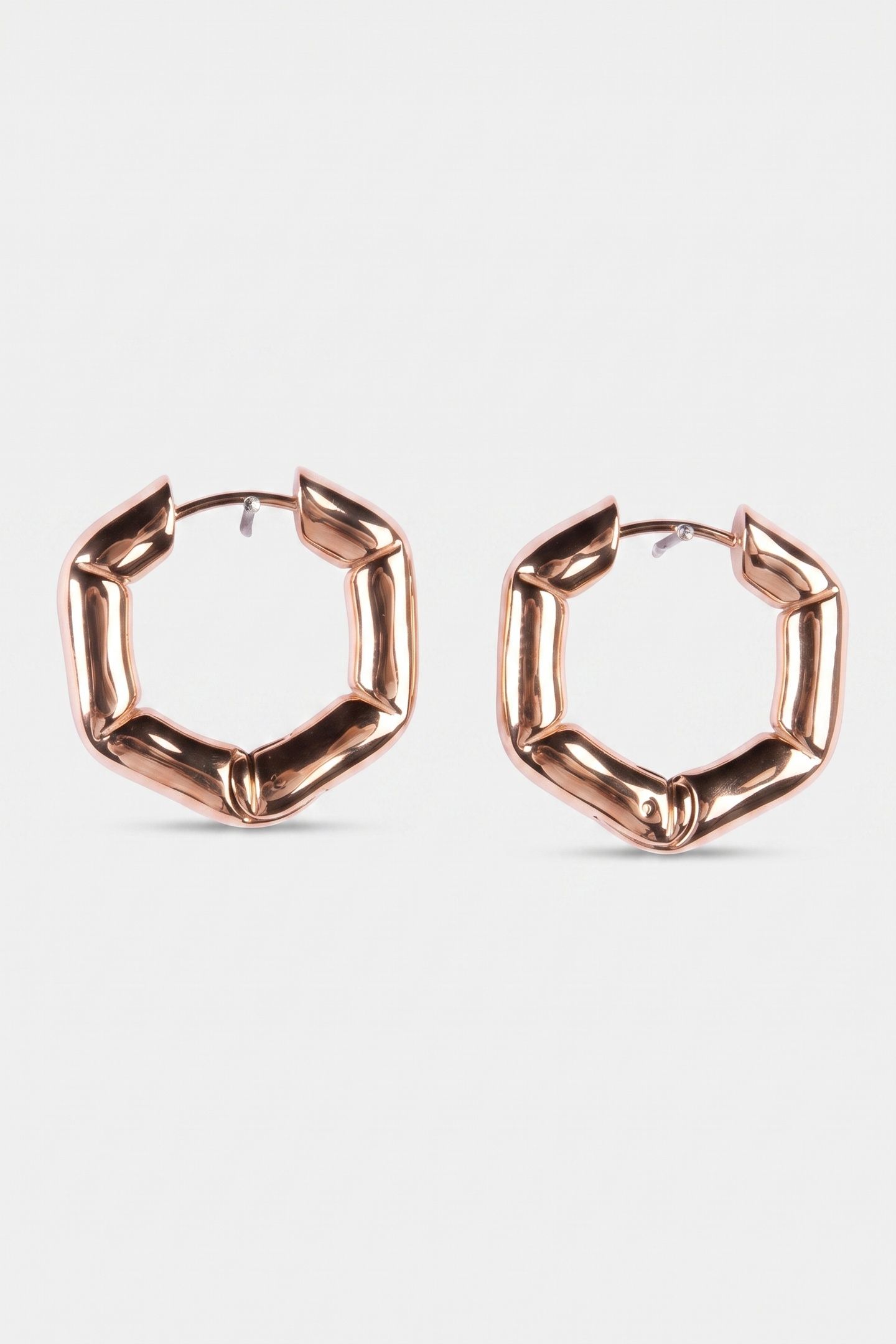 HEXAGON OHRRINGE ROSEGOLD 3