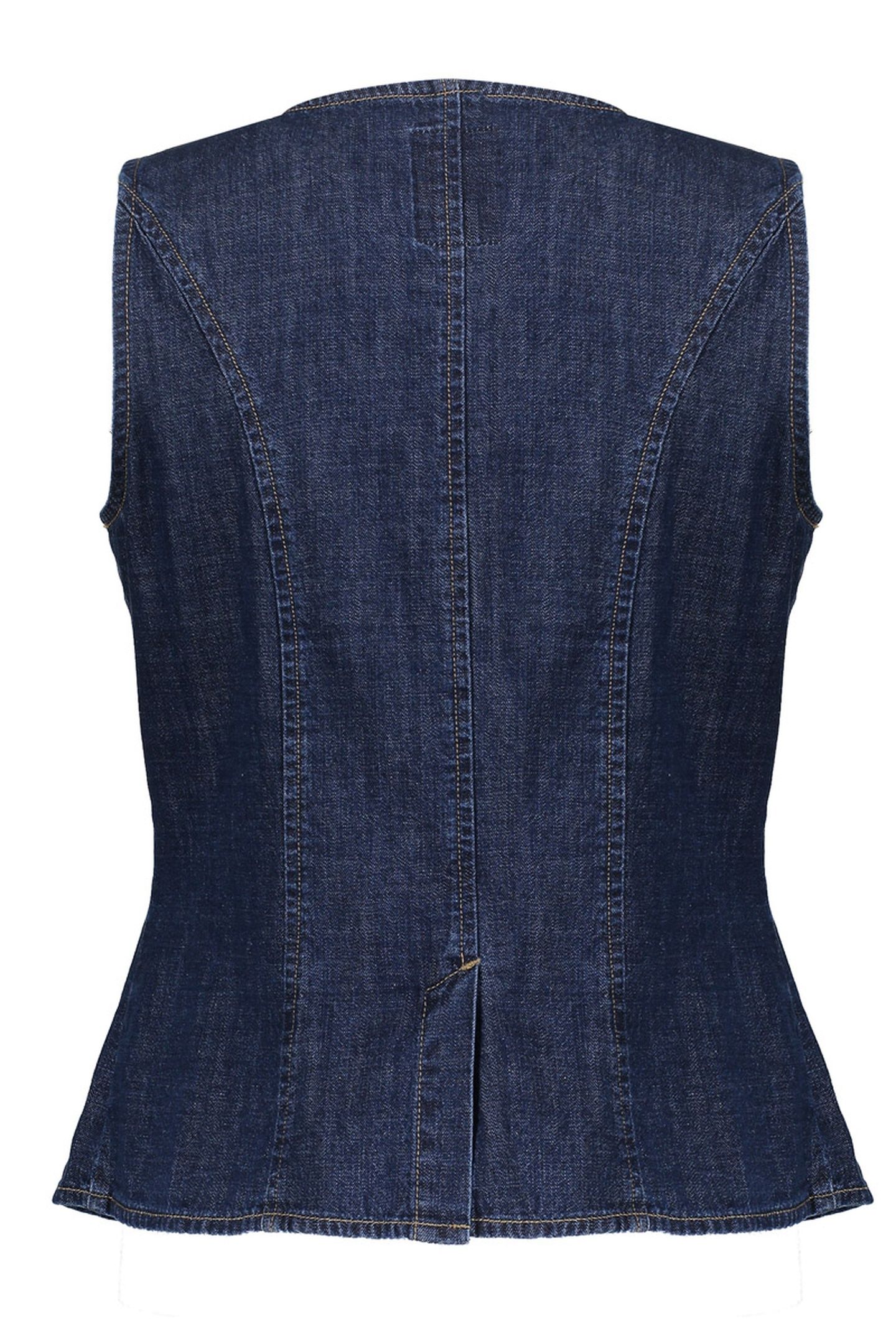 JEANS VEST DARK BLUE DENIM WASHED 2