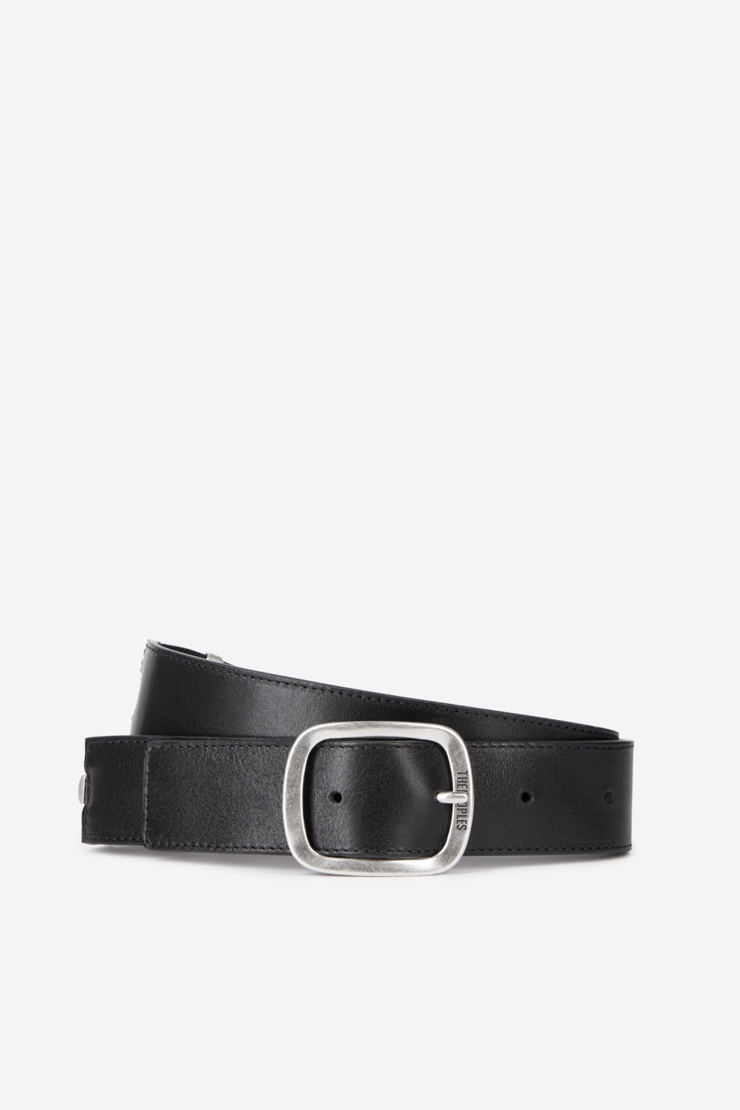 LEATHER BELT WITH METAL HARDWARE BLACK 2
