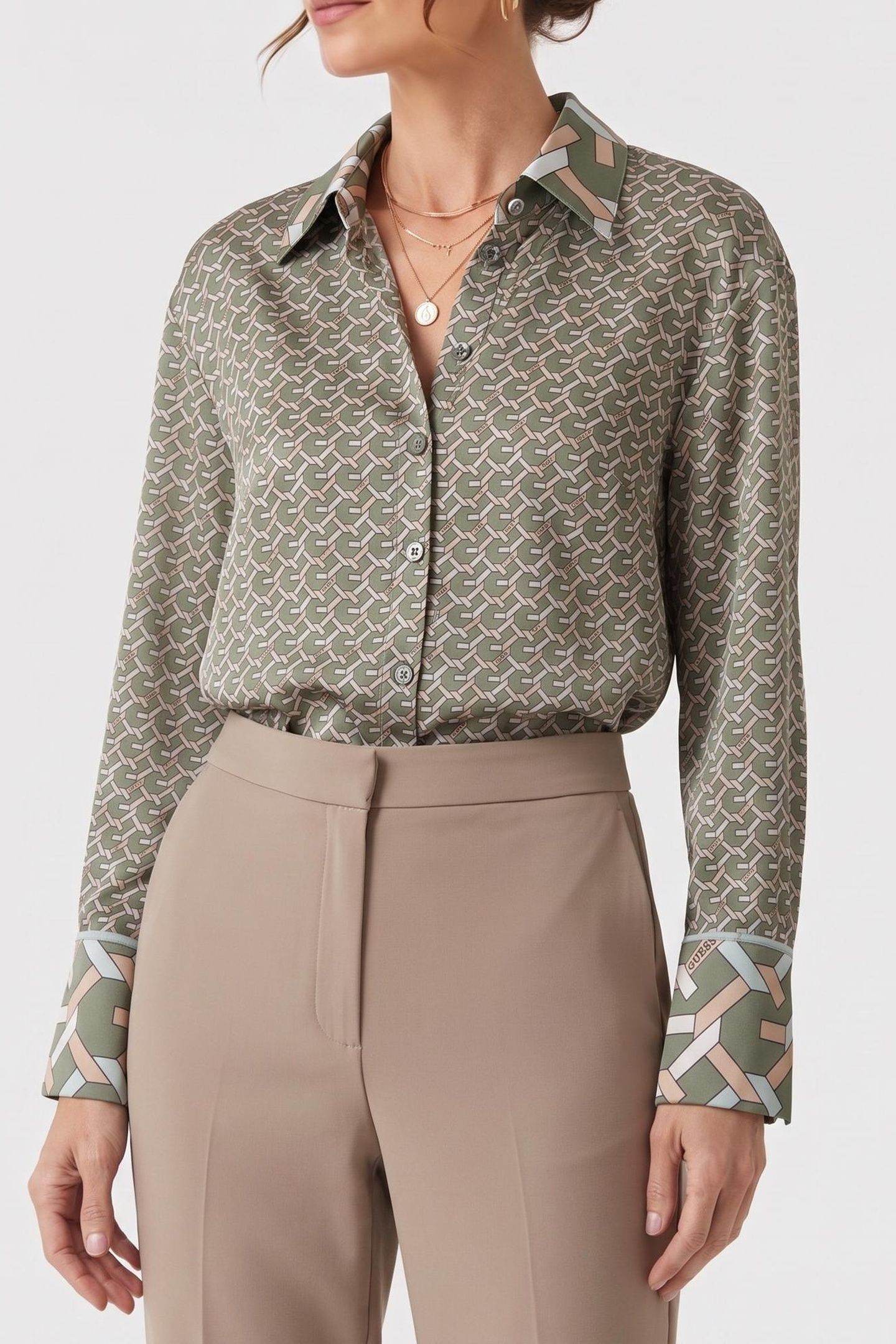GUESS ECO LS ALEXANDRA SHIRT G PATTERN SMALL OCEA 1