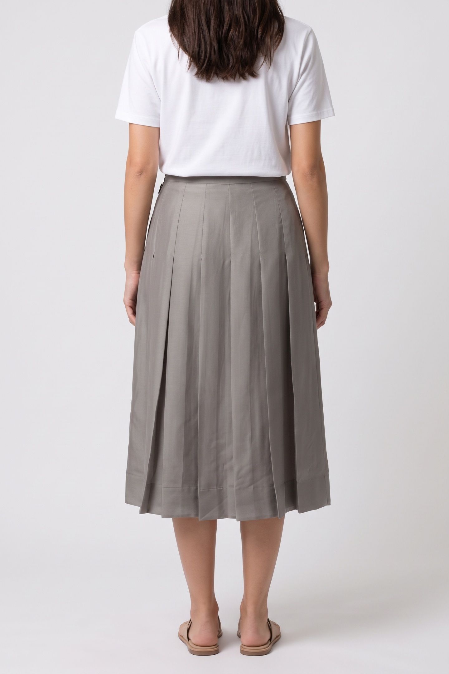 JEANNE PLEATED ORGANZA SKIRT GREY 2