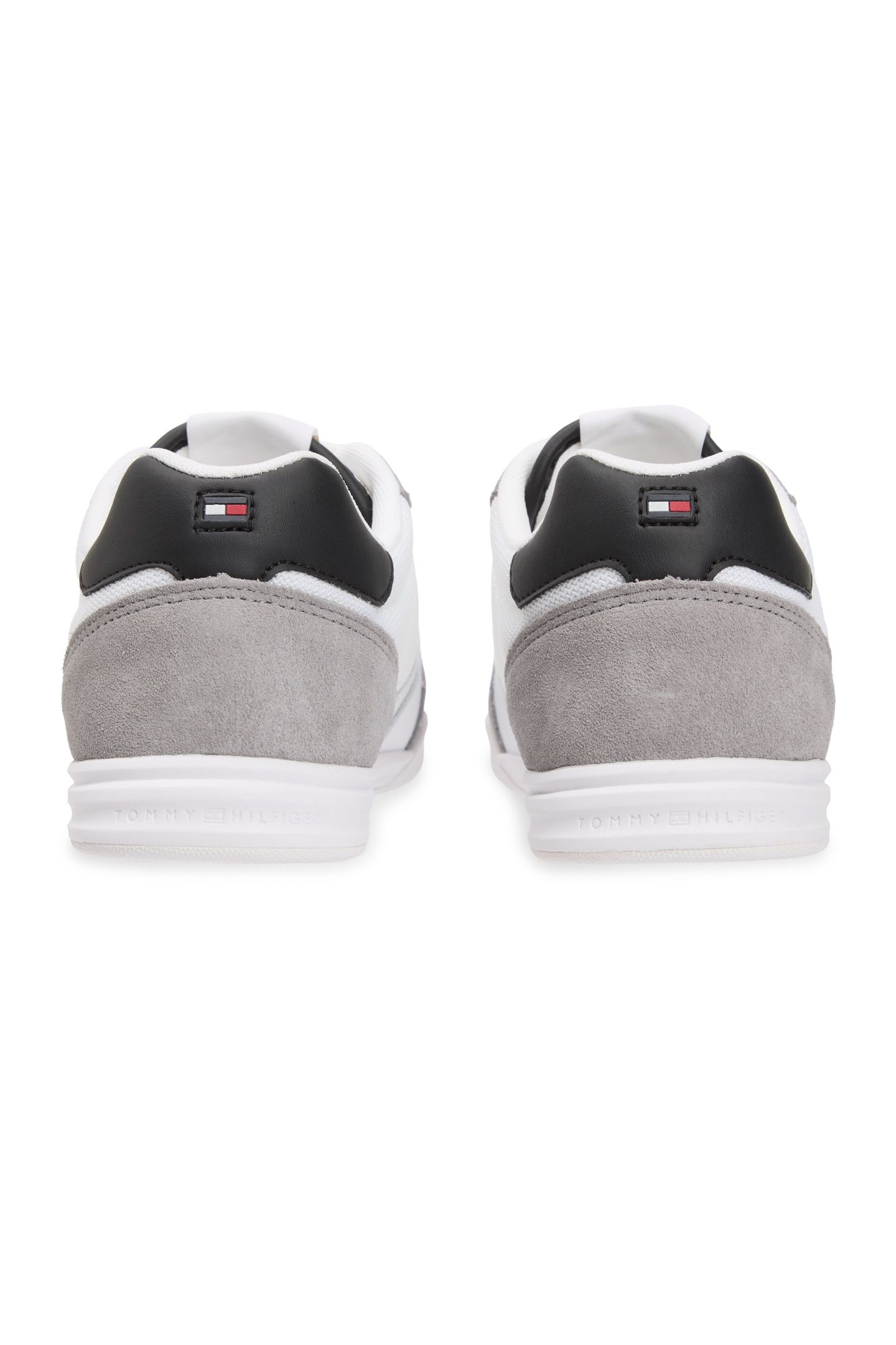 MIXED TEXTURE CUPSOLE TRAINERS WILEATHER WHITE 4