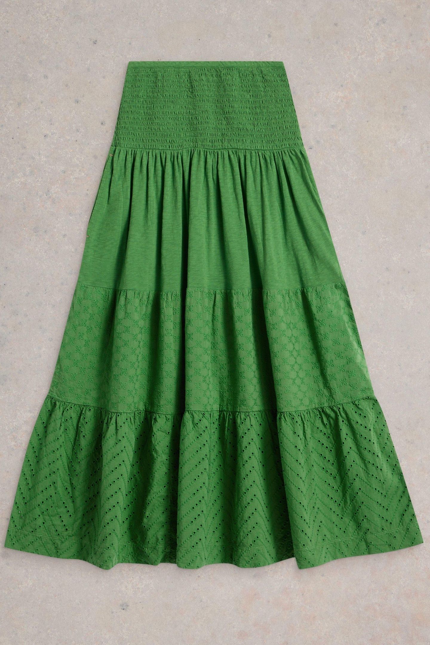 MARISSA BRODERIE MAXI SKIRT BRIGHT GREEN 3