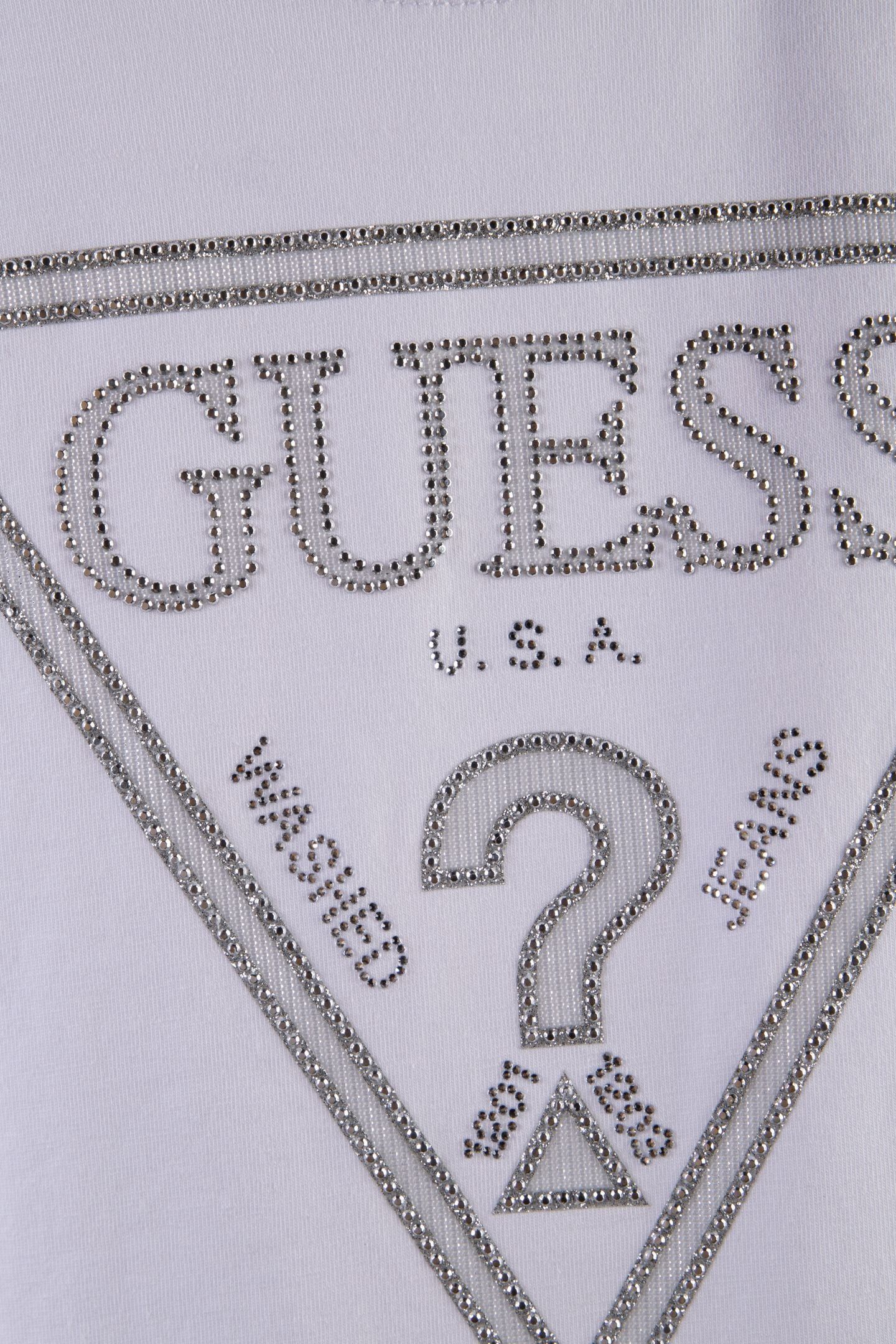 GUESS ECO LS CN SHINY TRIANGLE PURE WHITE 4