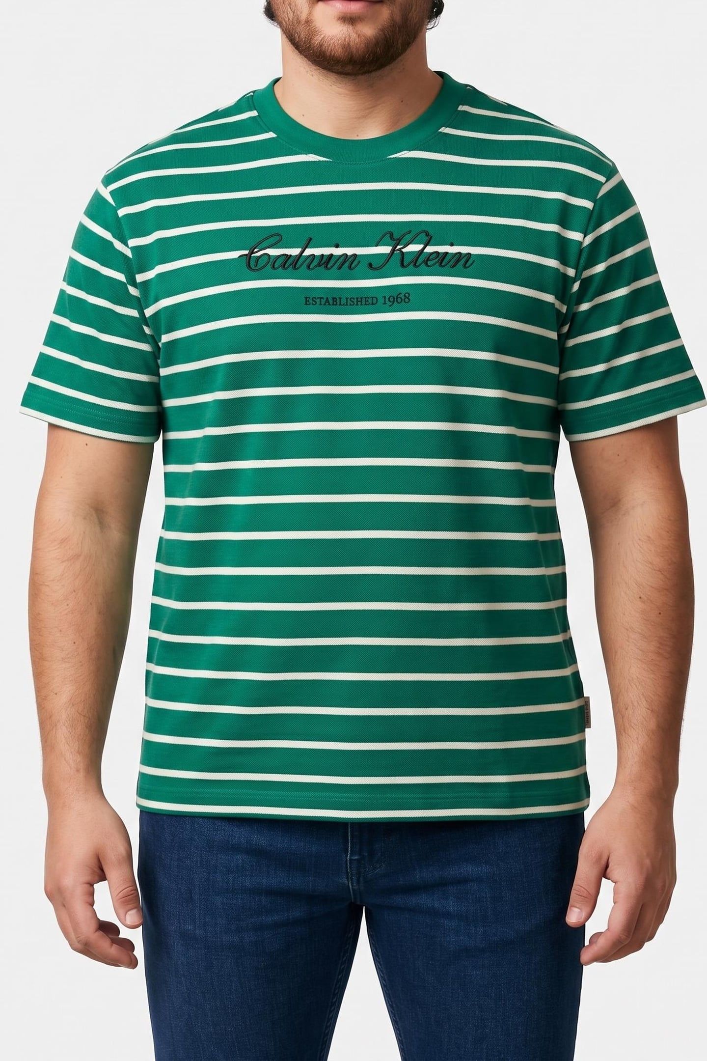 SS STRIPE CASUAL PIQUE TEE ENCHANTED FOREST 1