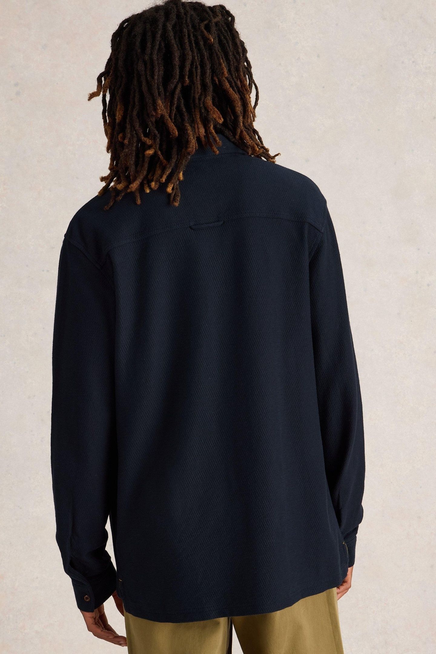 TEXTURED JERSEY SHIRT DARK NAVY 3