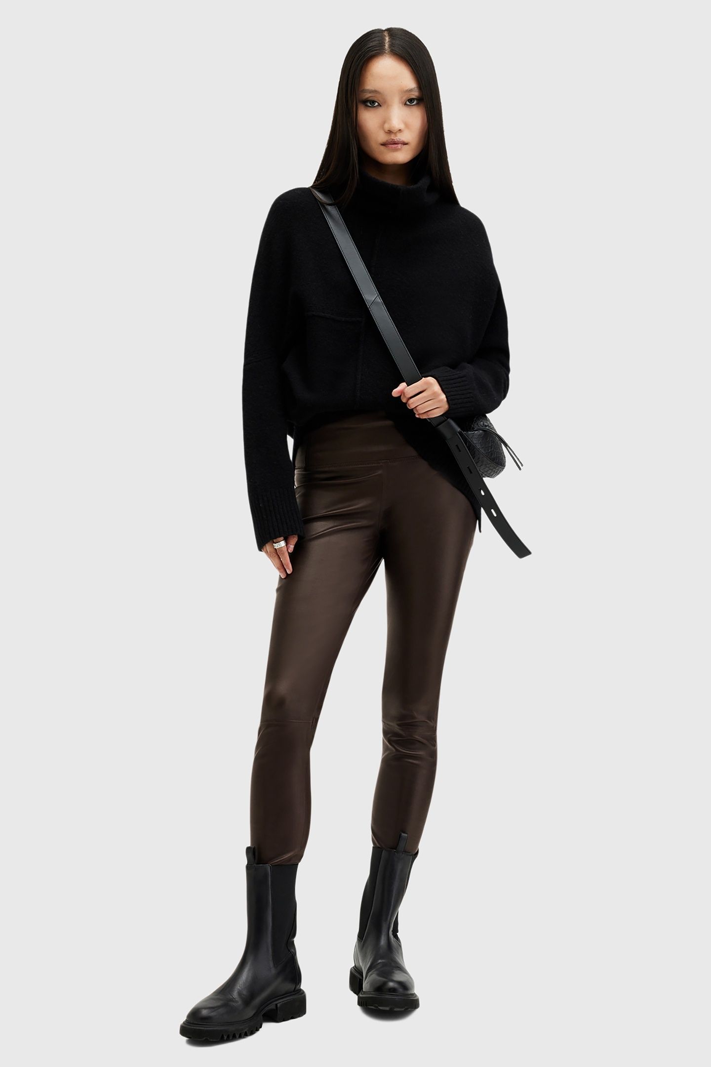CORA LEATHER LEGGING OXBLOOD RED 1