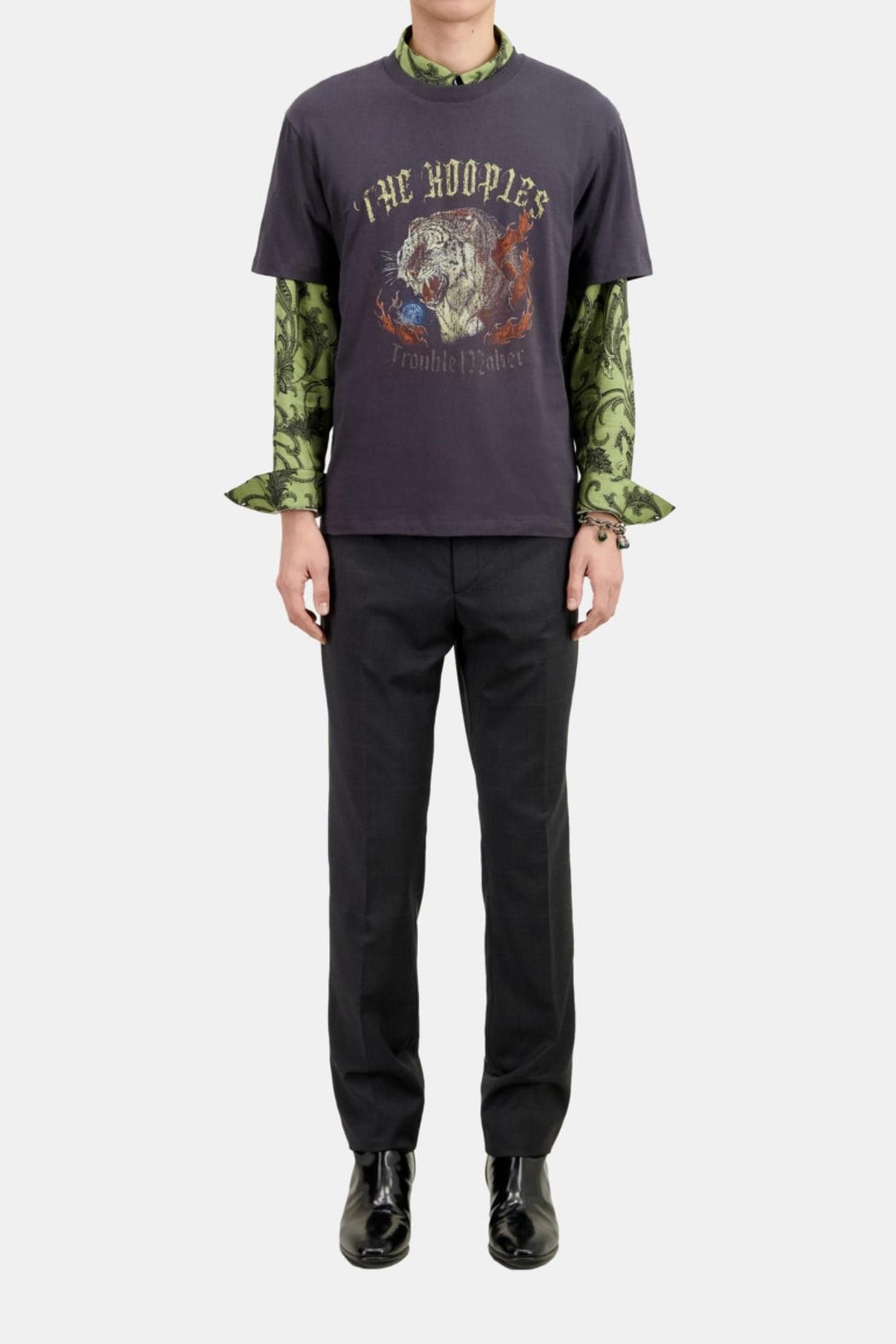SHORT-SLEEVED T-SHIRT WITH TIGER PRINT ON THE FRONT CARBONE 1