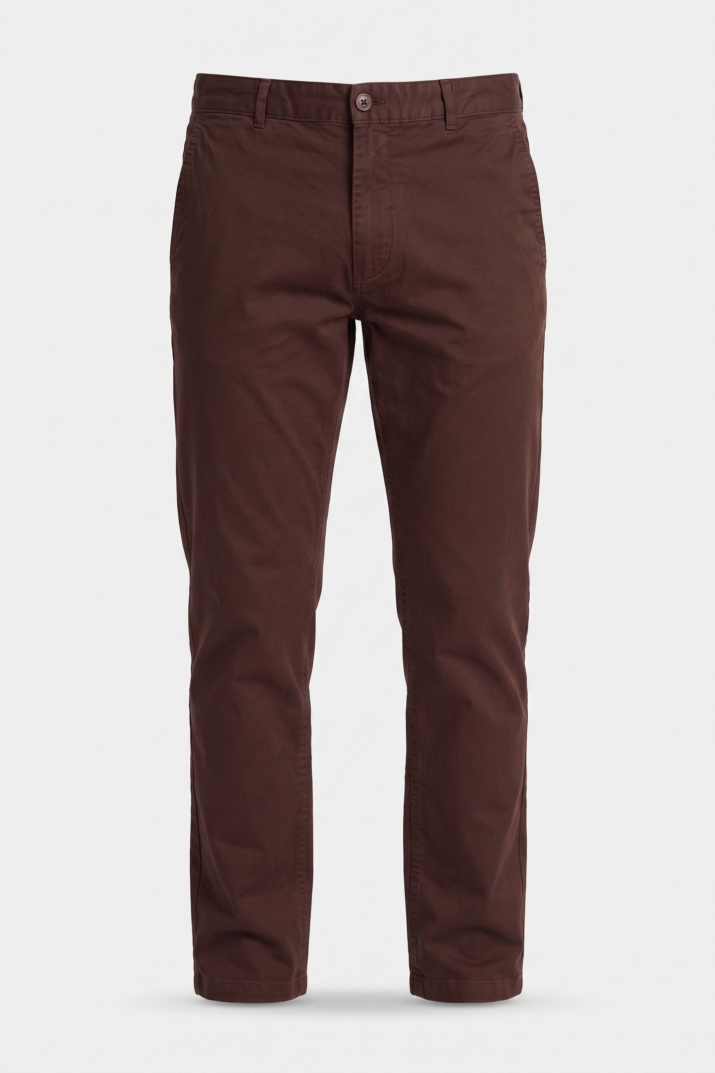 STRAIGHT COTTON TWILL PANT RICH BROWN 3
