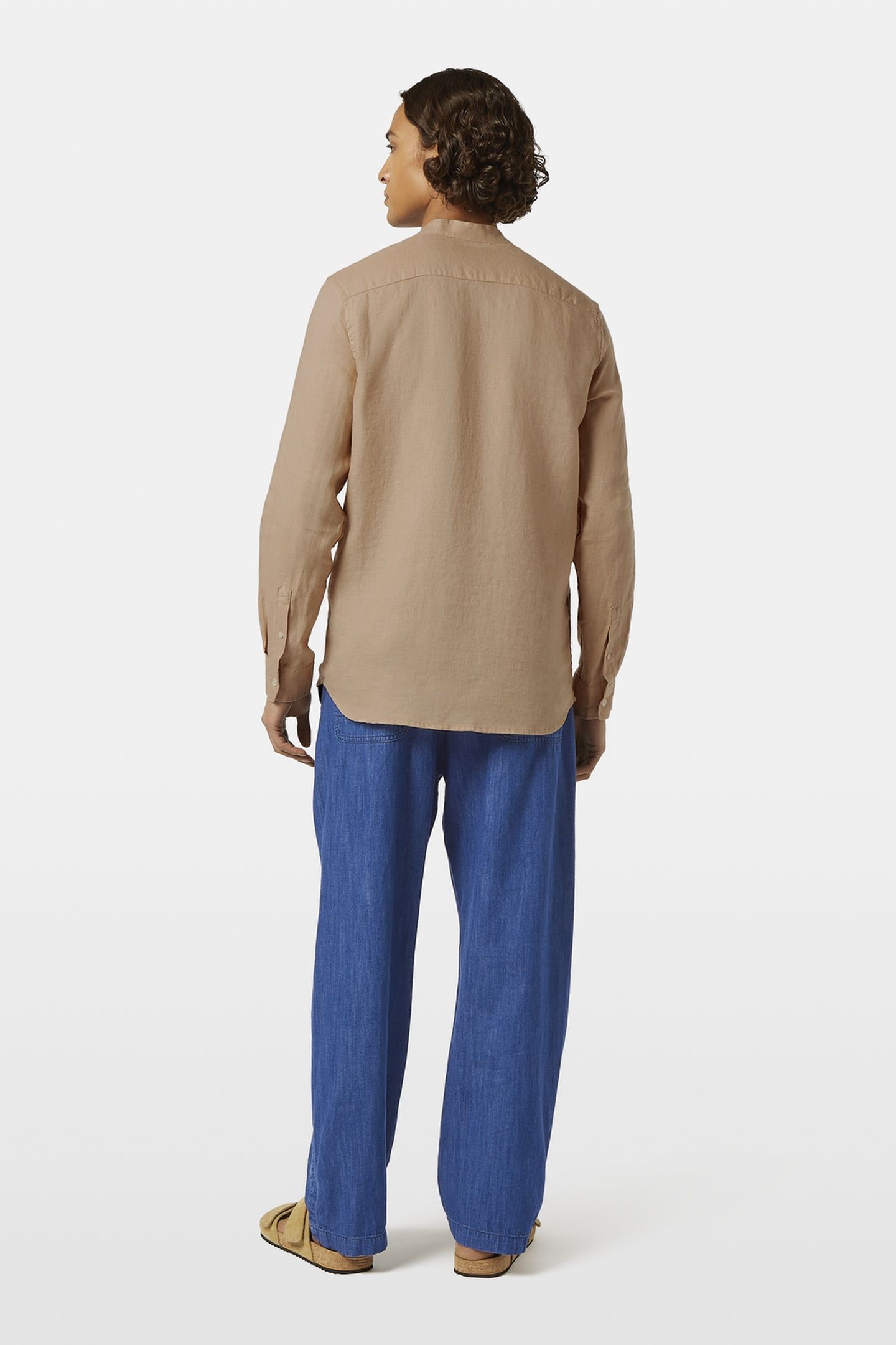 SEASONAL CORE - REGULAR FIT STAND-UP COLLAR LINEN SHIRT SOFT 3