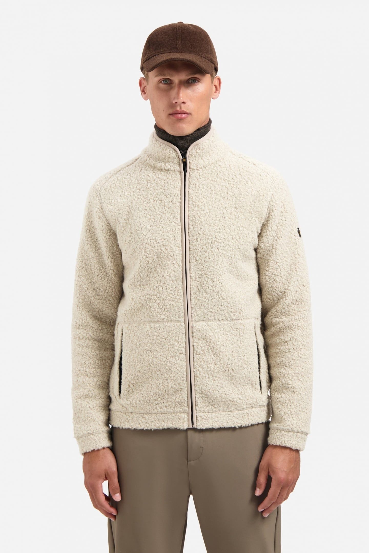 SWEATER FULL ZIP TEDDY SAND 1