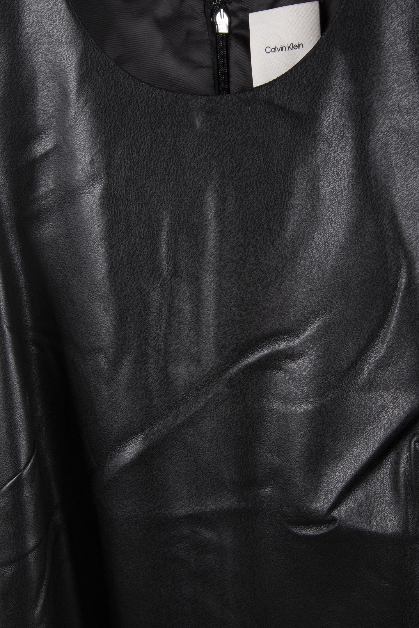 FAUX LEATHER MINI DRESS BLACK 4