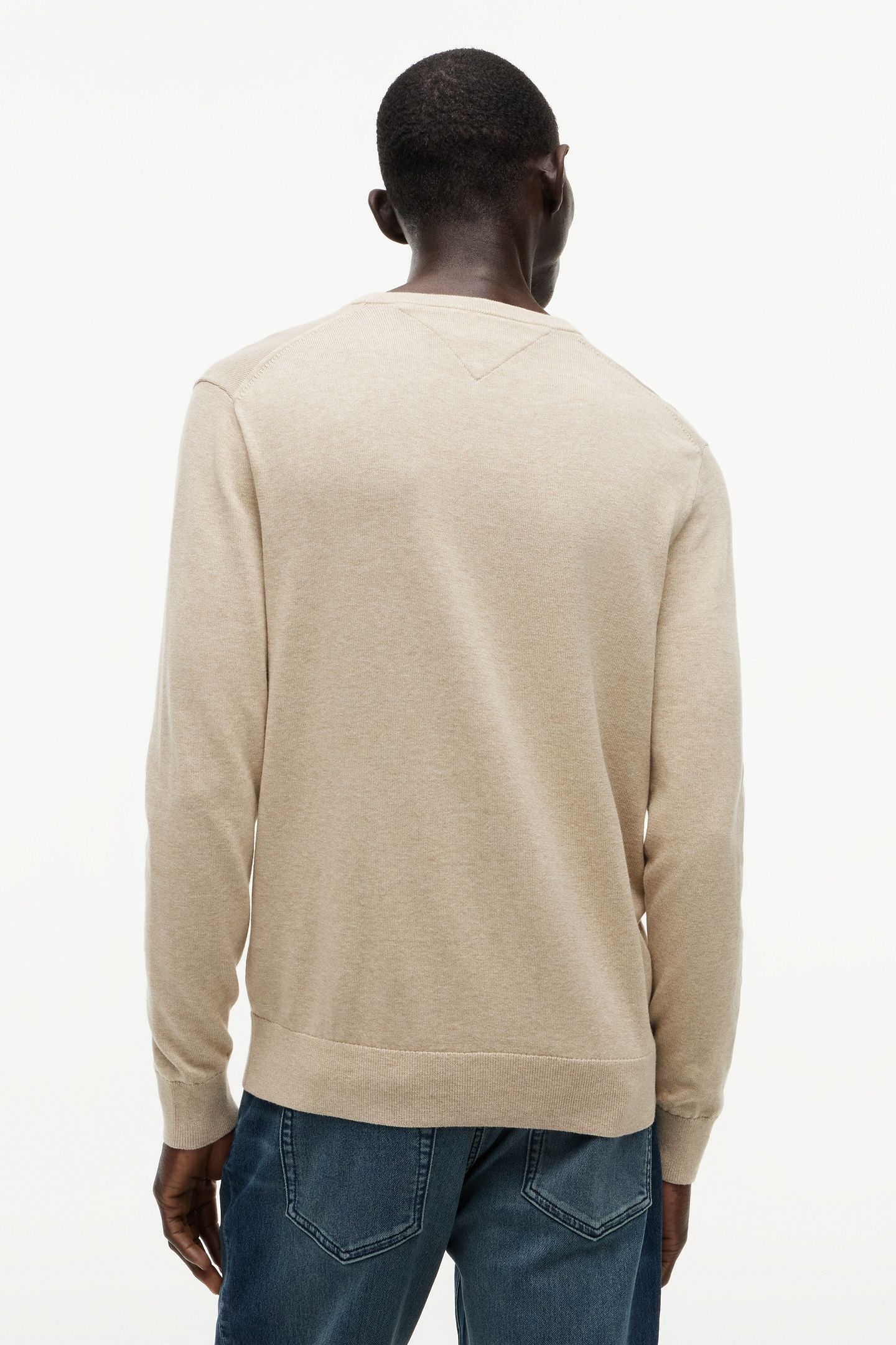 ESSENTIAL COTTON V NECK BATIQUE KHAKI HEATHER 2