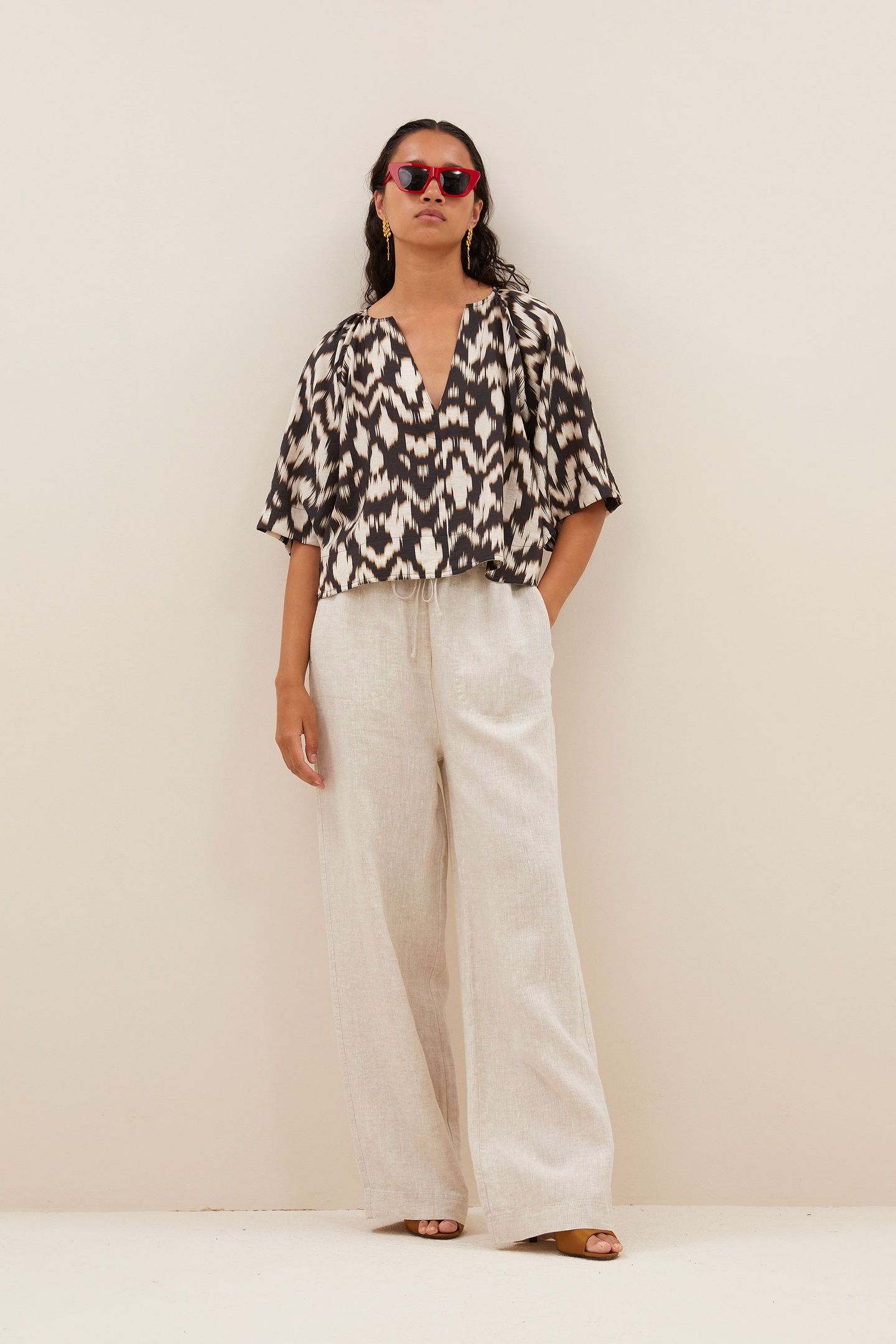 TODD BROWN BATIK BLOUSE BROWN BATIK 3