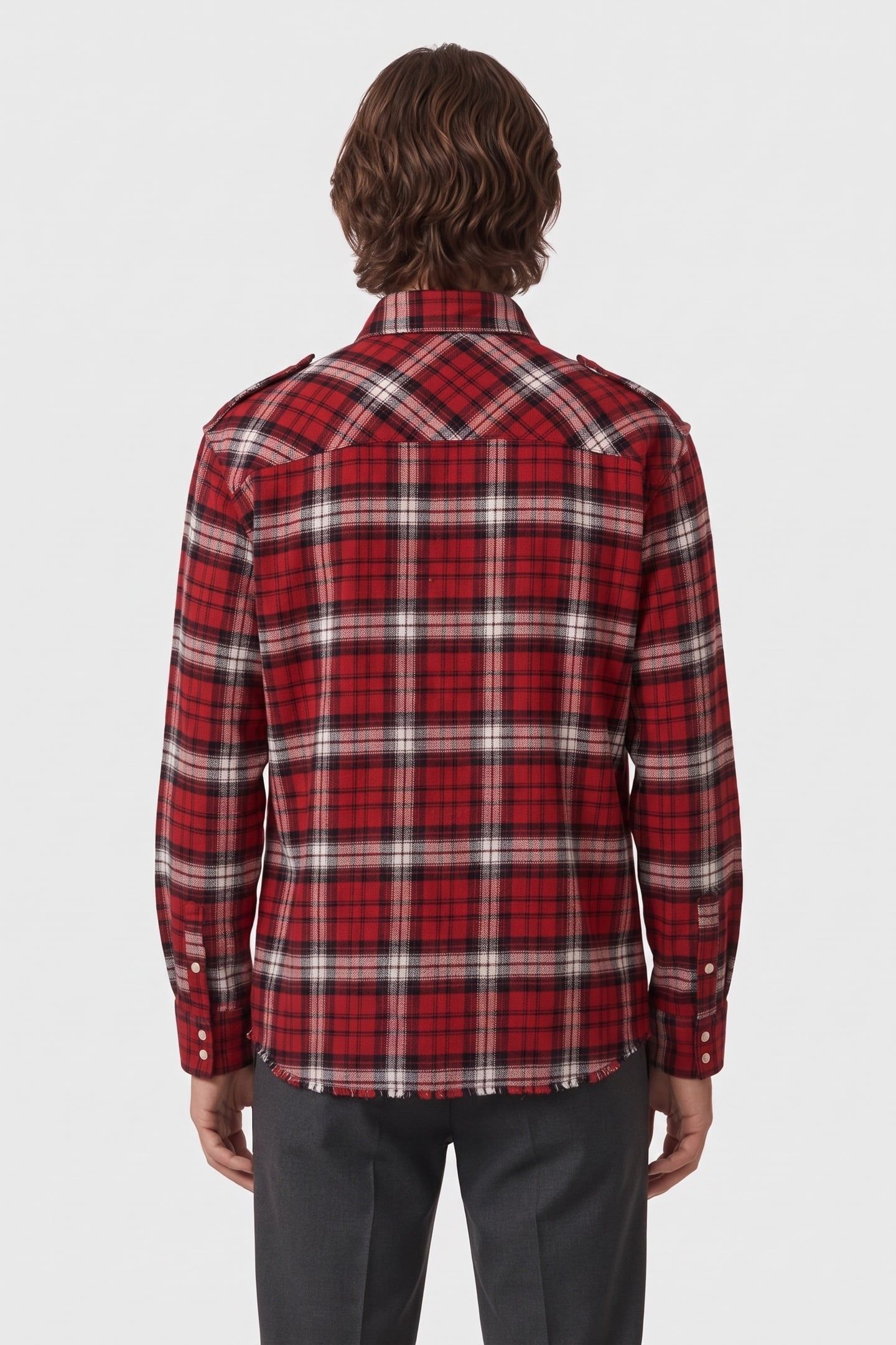 LONG-SLEEVED CHECKED SHIRT BLACK-RED-WHITE 2