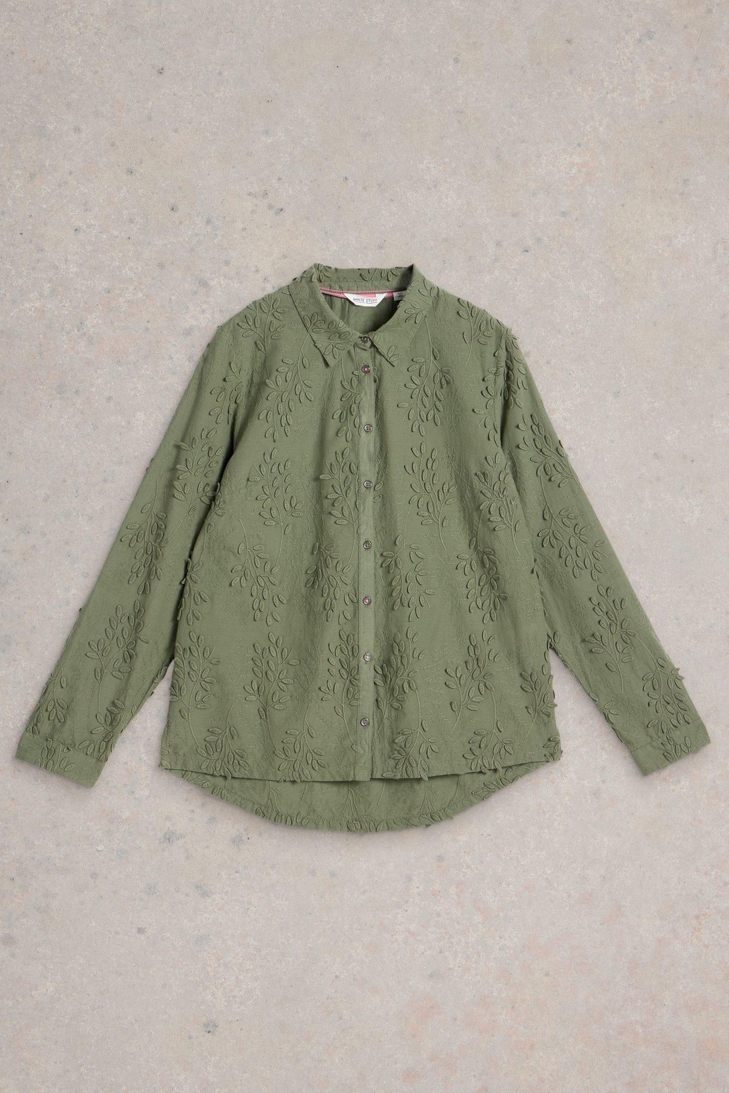 SOPHIE EMBROIDERED SHIRT DUSTY GREEN 4