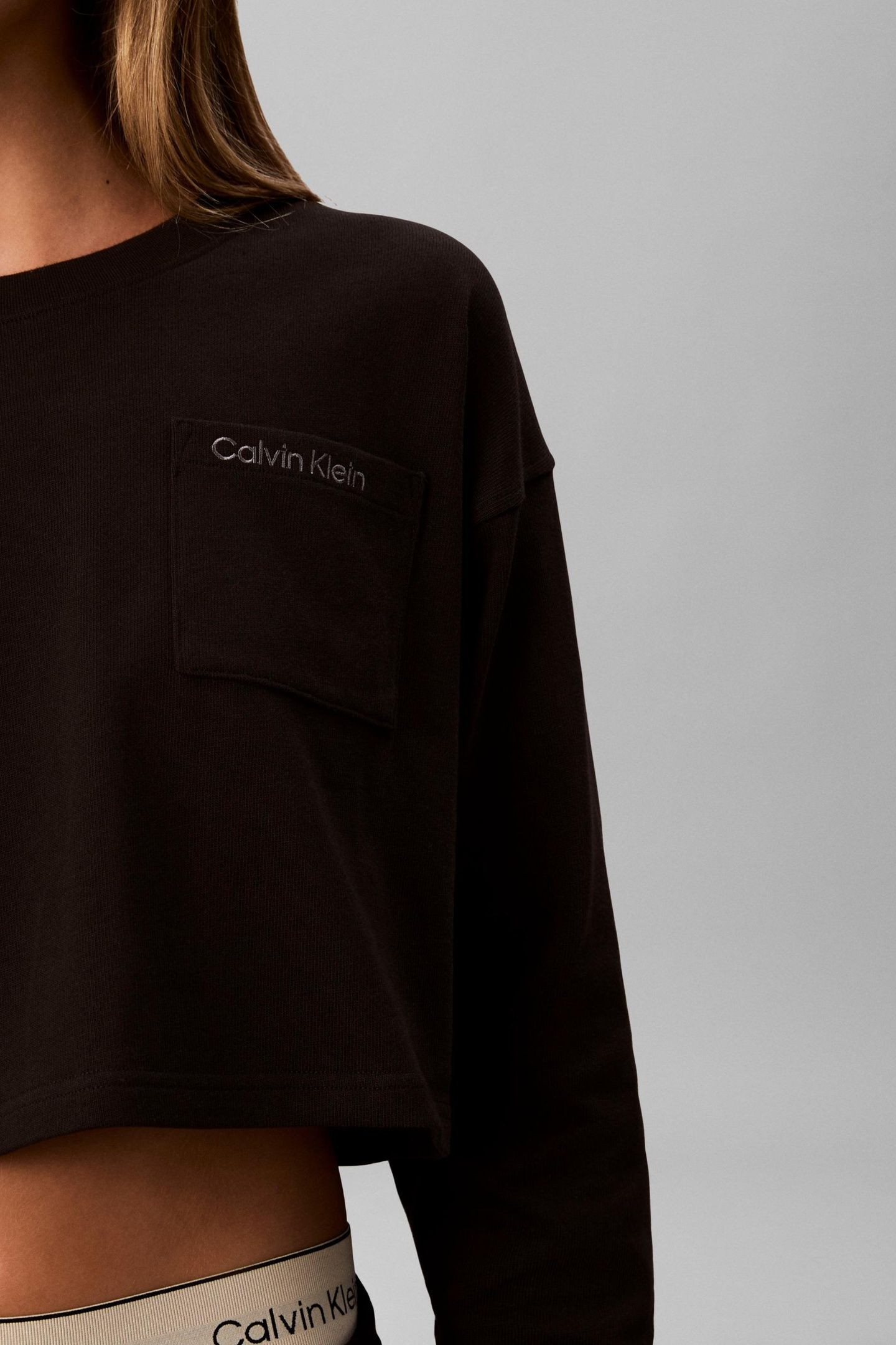 LOGO JERSEY LONG SLEEVE CROP BLACK 5