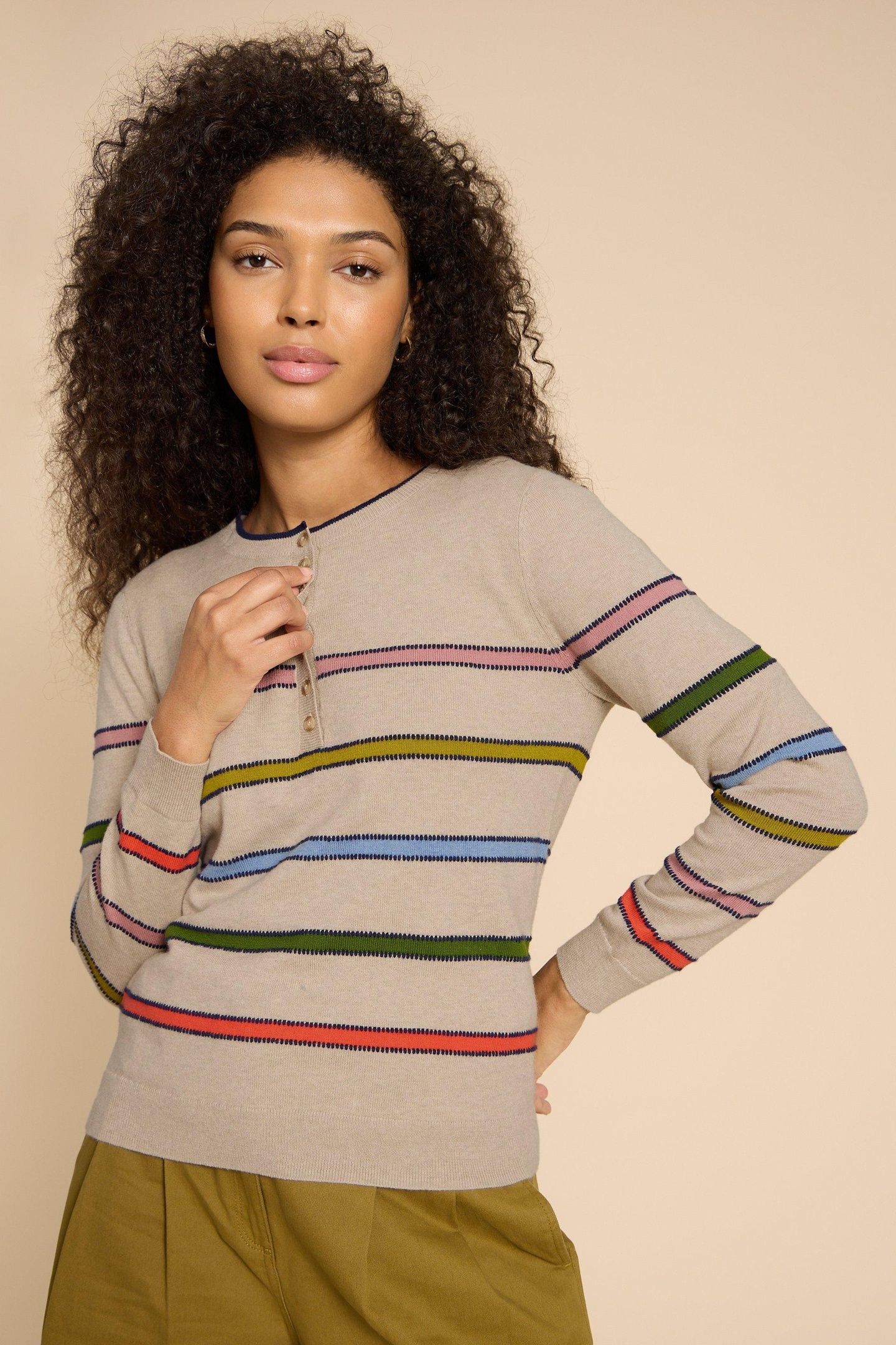 SIENNA STRIPE JUMPER IVORY MULTI 3