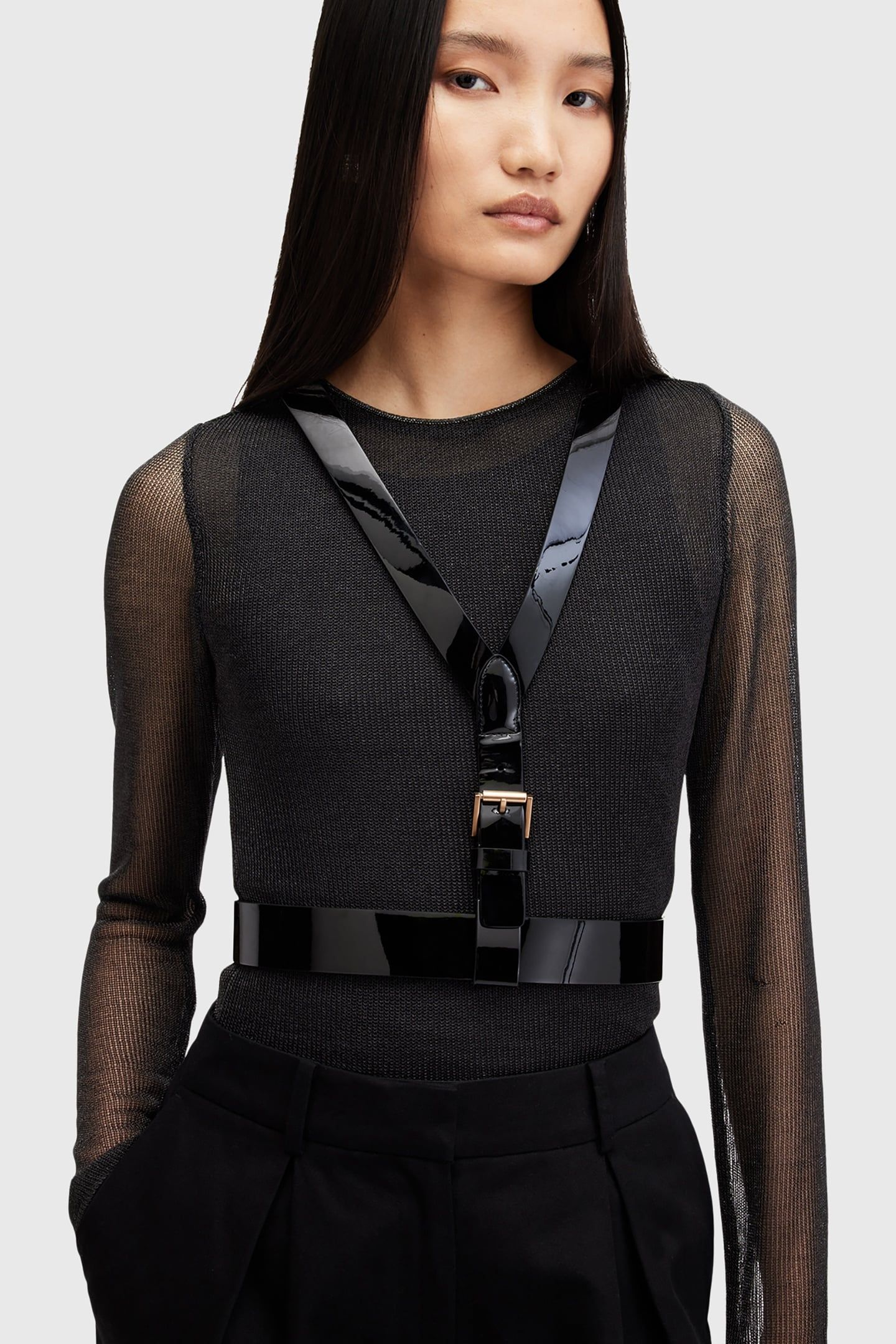 FAYE HARNESS BLACK/WARM BRASS 1