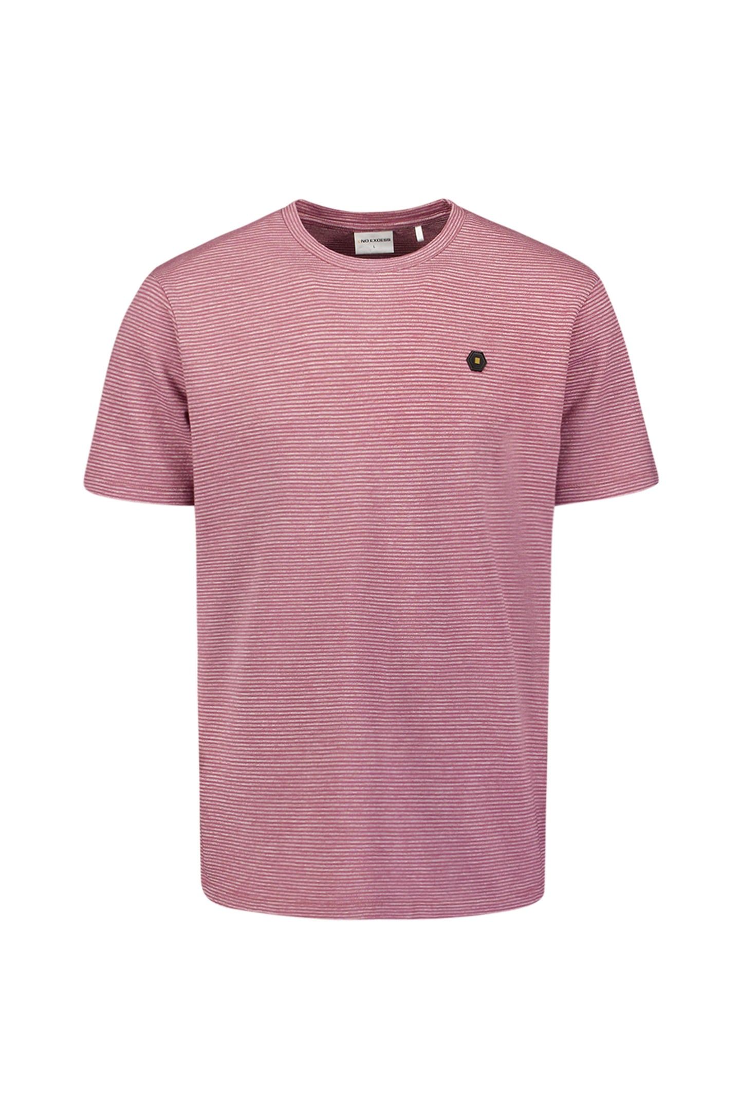T-SHIRT CREWNECK MELANGE JACQUARD STRIPES DARK WINE 1