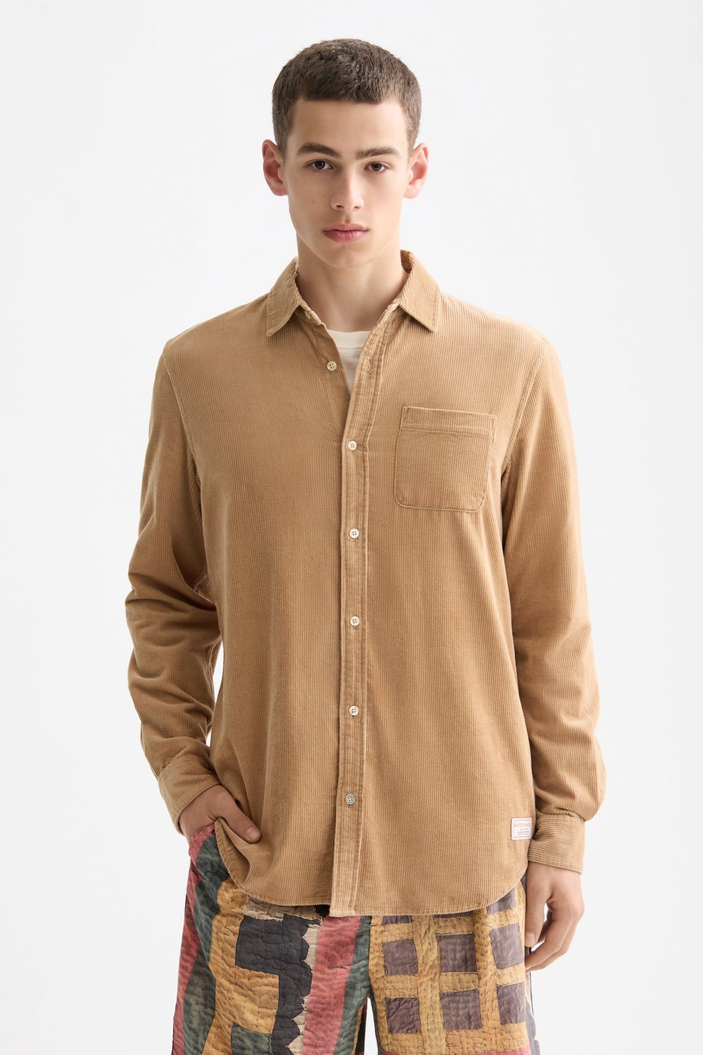 REGULAR-FIT CORDUROY SHIRT TANNIN 1