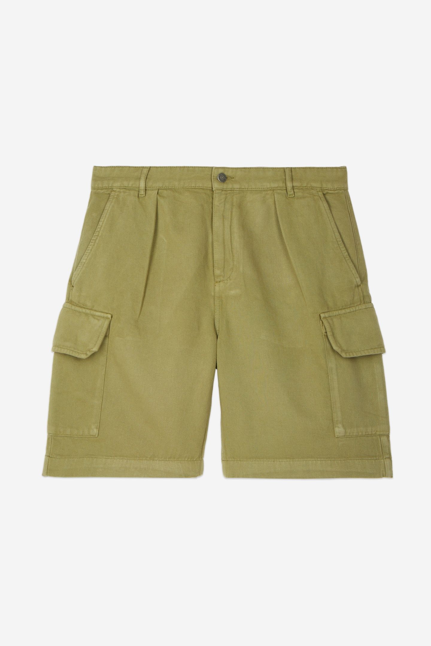 CASUAL CARGO SHORTS WITH PLEATS AND PATCH POCKETS WOOD KAKI 5