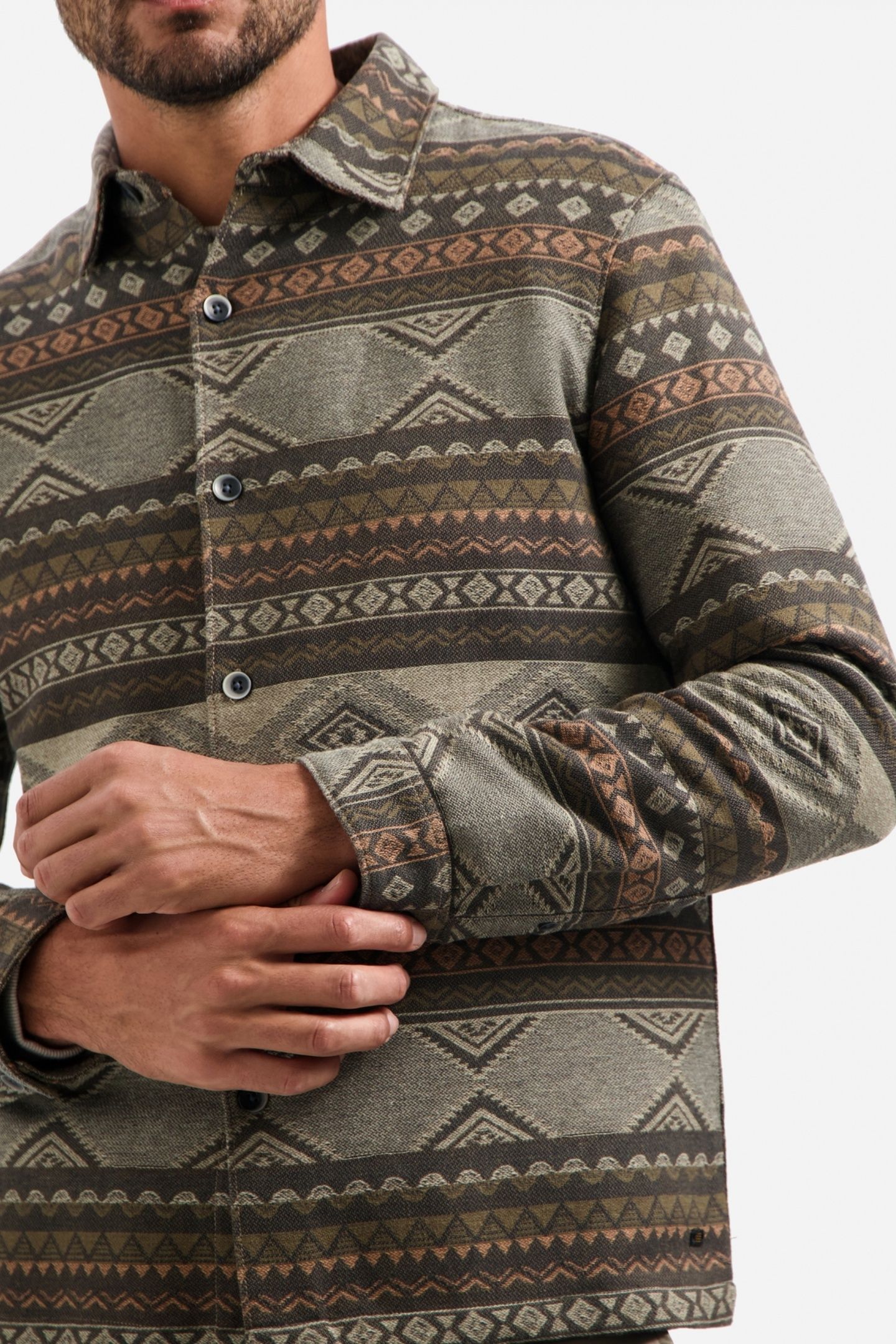 OVERSHIRT BUTTONS JACQUARD TAUPE 7