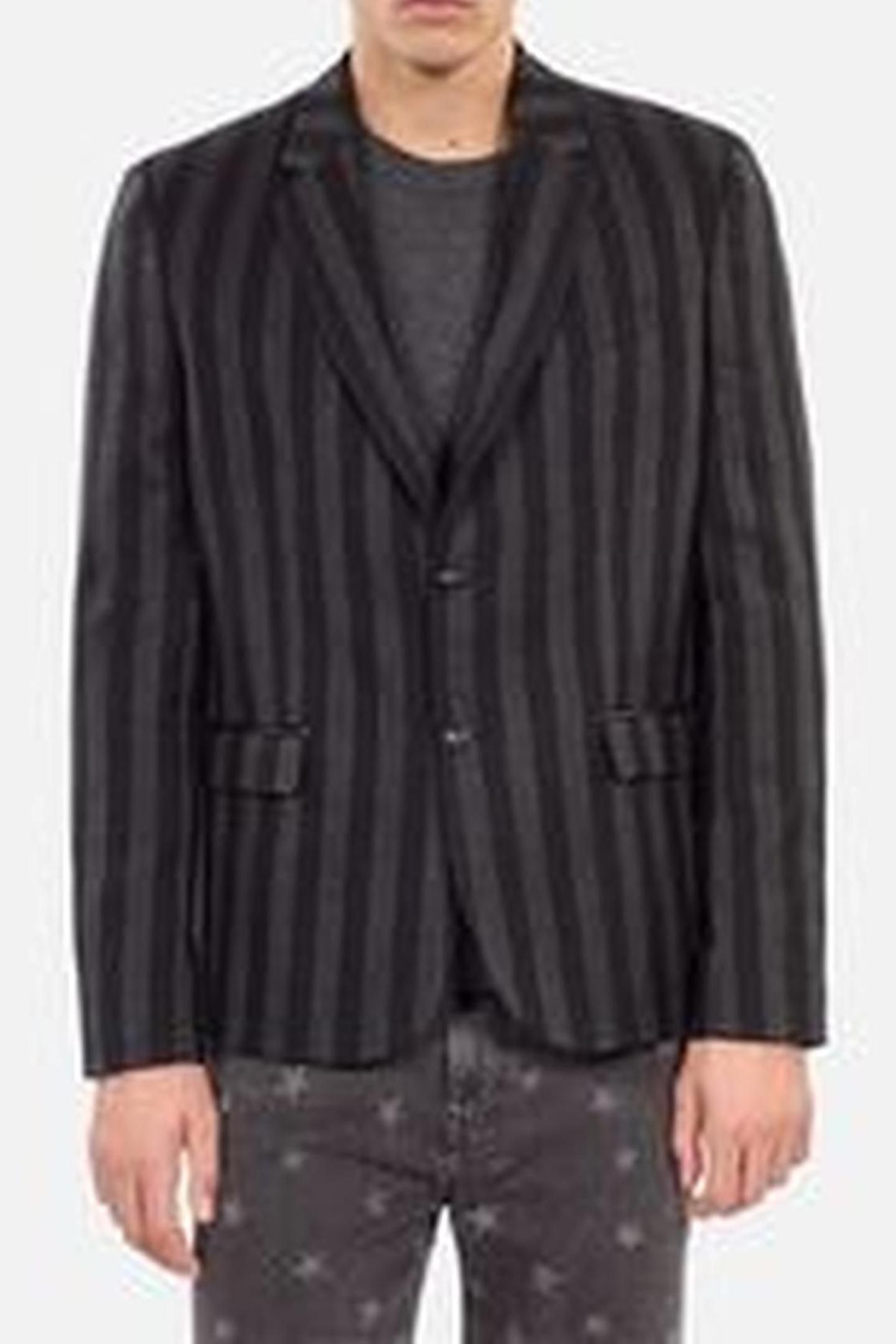 STRAIGHT-CUT JACKET WITH 3 BUTTONS & 3 POCKETS BLACK GREY 1